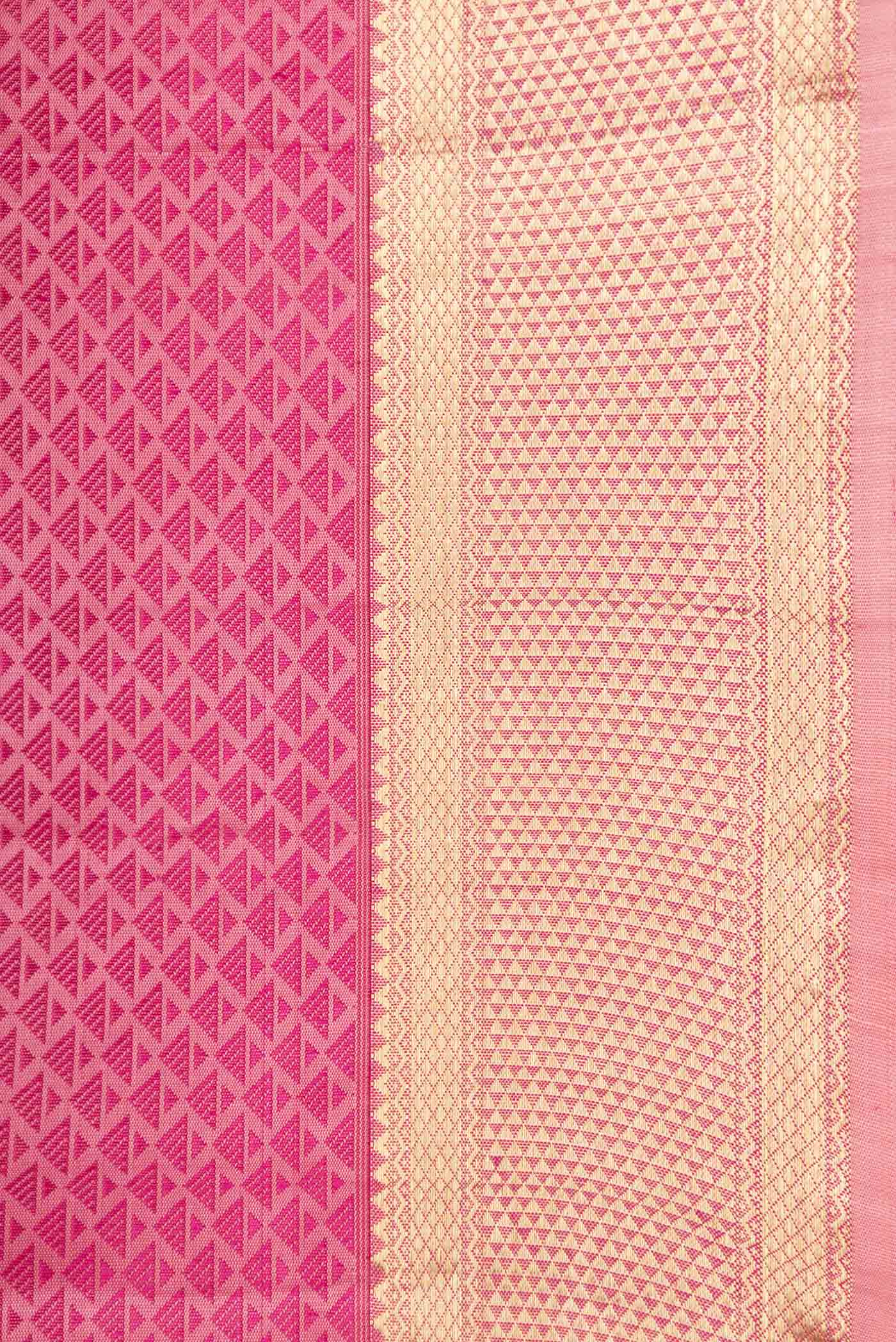 Pink Dual Tone Kanjivaram Saree - Image 3