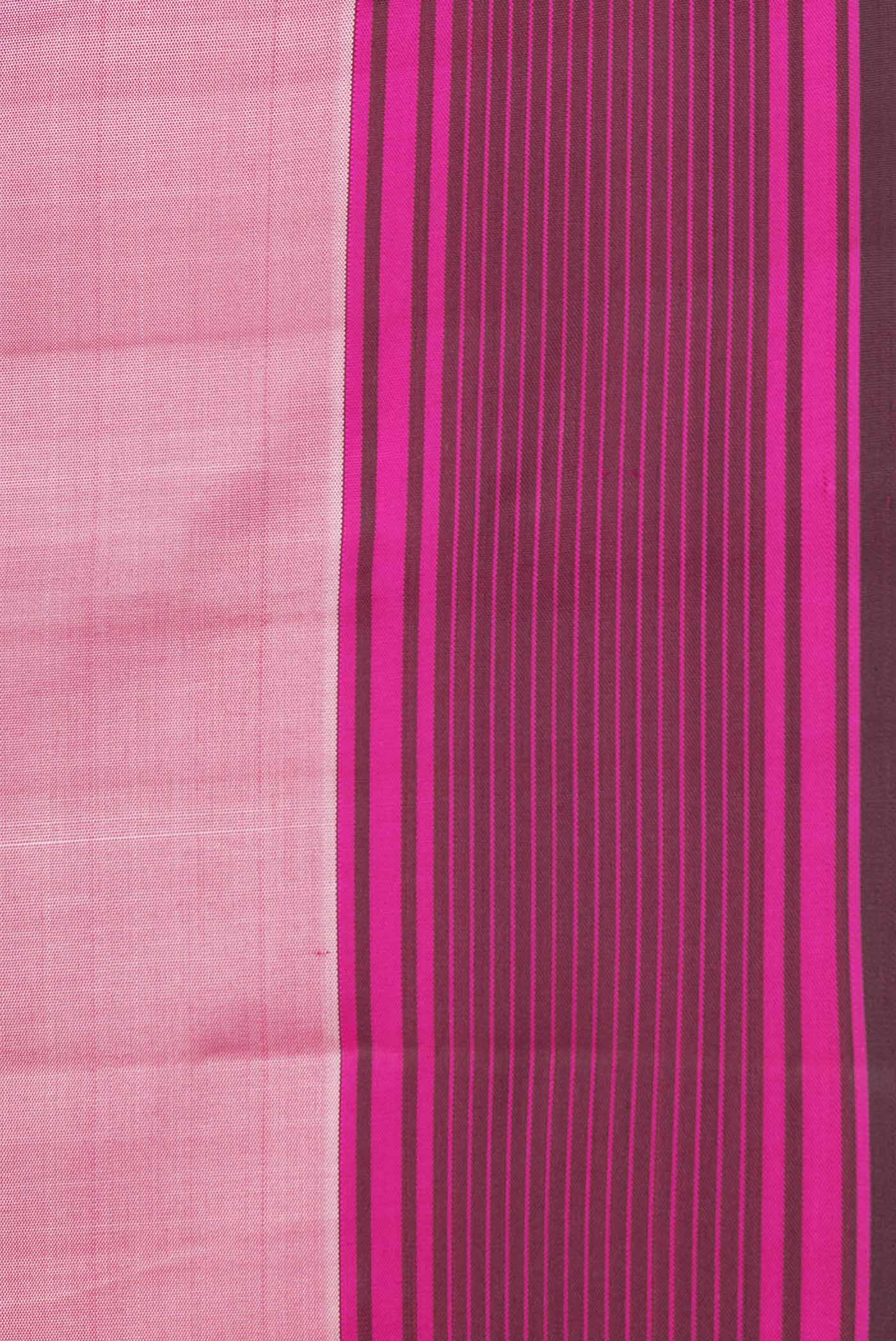 Pure Silk Pure Zari Rose pink Kanchipuram Saree - Image 3