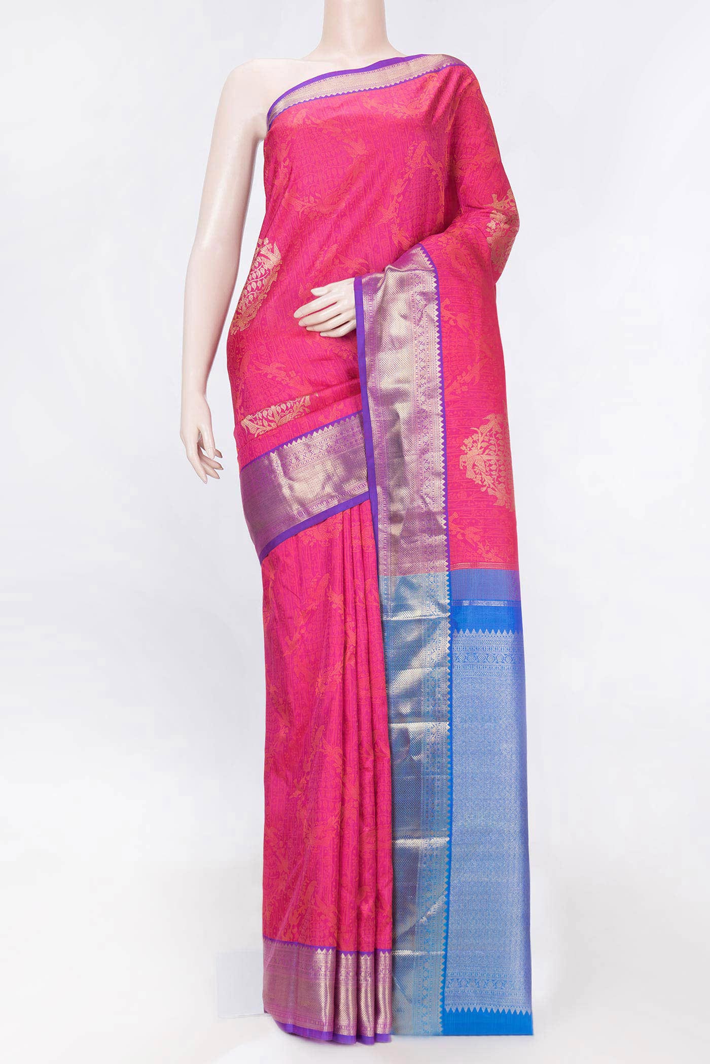 Pink Dual Tone Kanchipuram Saree