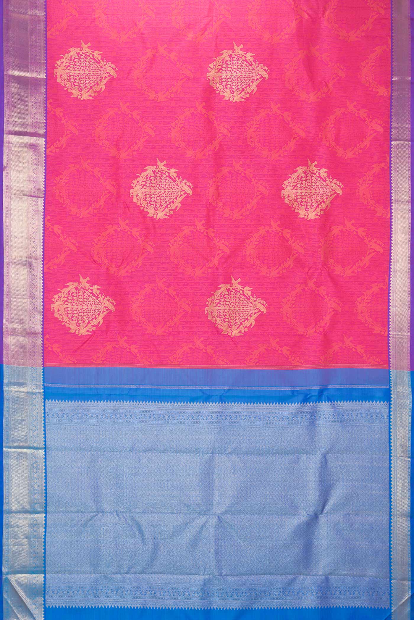 Pink Dual Tone Kanchipuram Saree - Image 6
