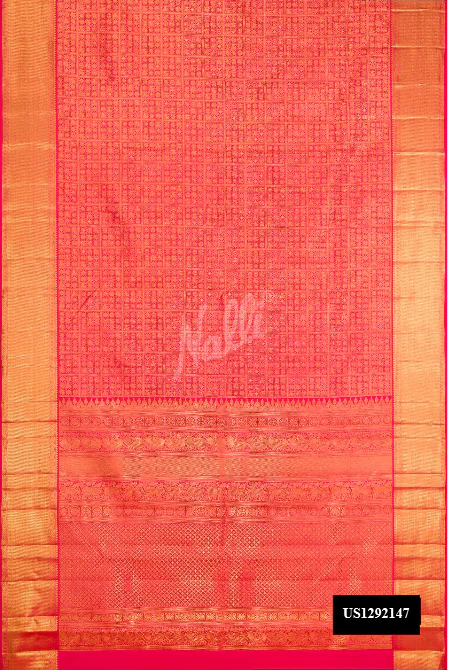 Pink Dual Tone Kanchipuram Silk Saree