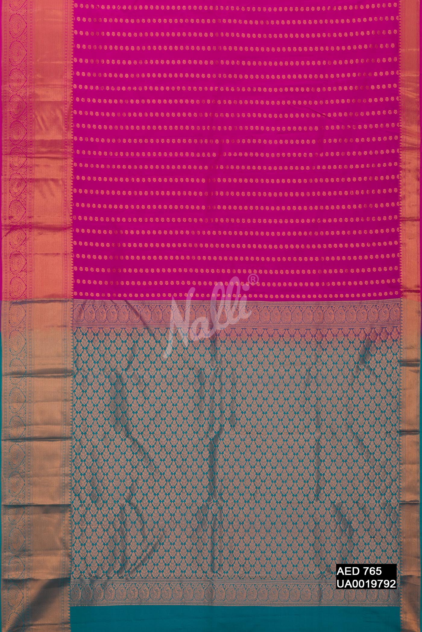 Pink Dual Tone Kanchipuram Silk Saree