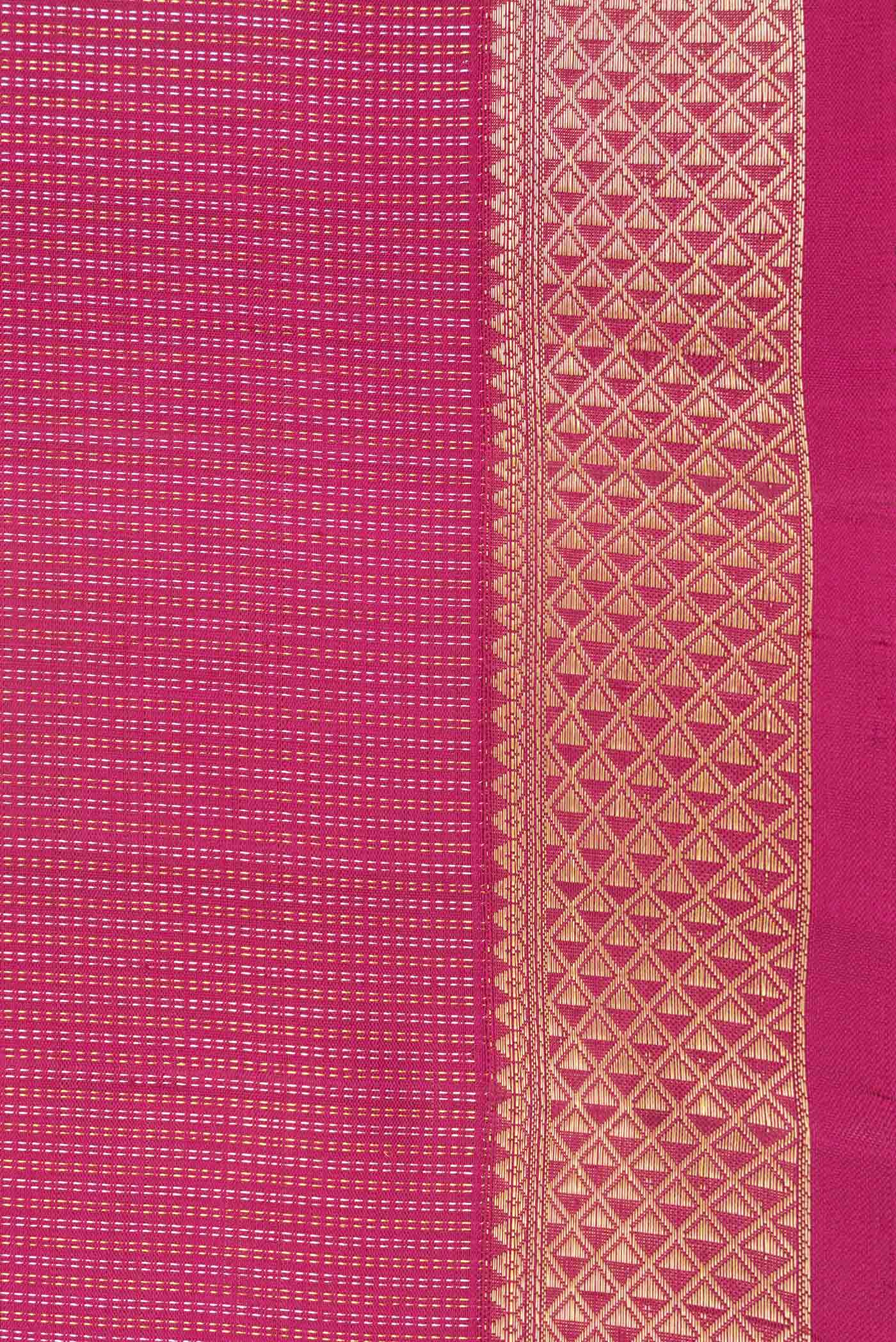 Pink Dual Tone Kanchipuram Silk Saree - Image 3