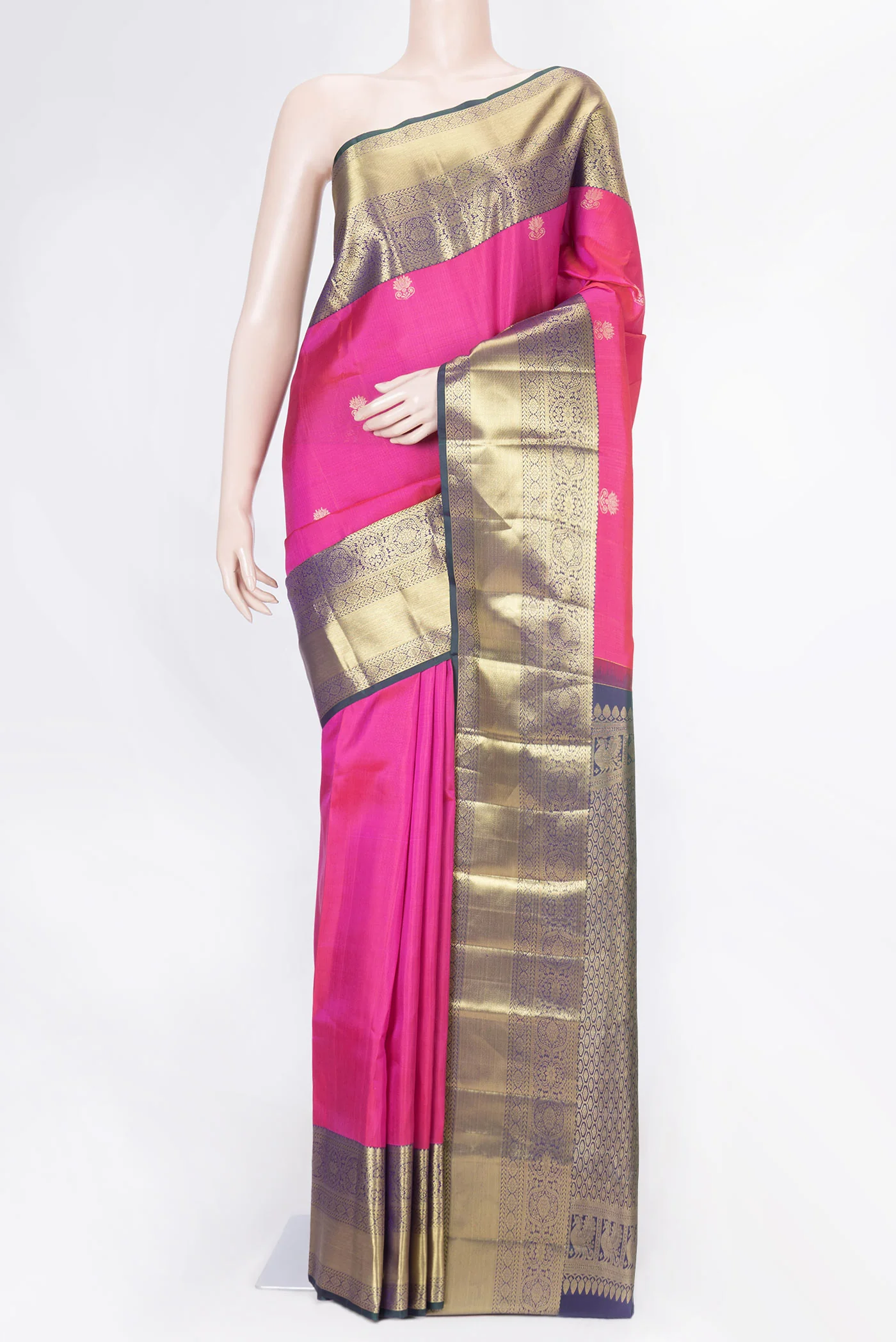 Pink Dual Tone Kanjivaram Silk Saree