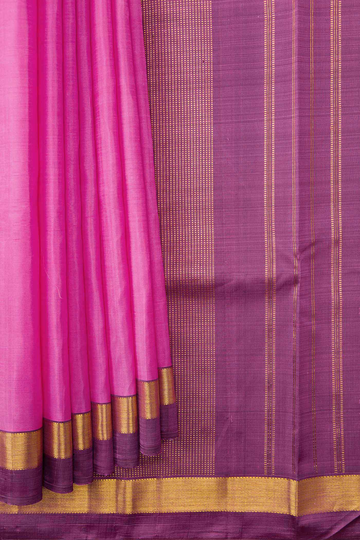 Pink Dual Tone Kanjivaram Silk Saree - Image 4