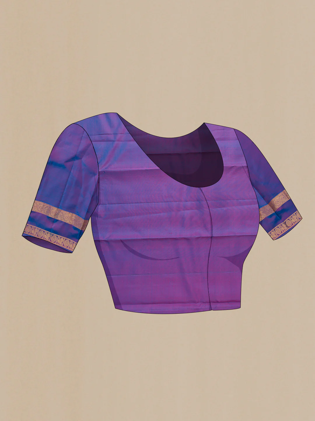 Pink Dual Tone Kanchipuram Silk Saree - Image 5