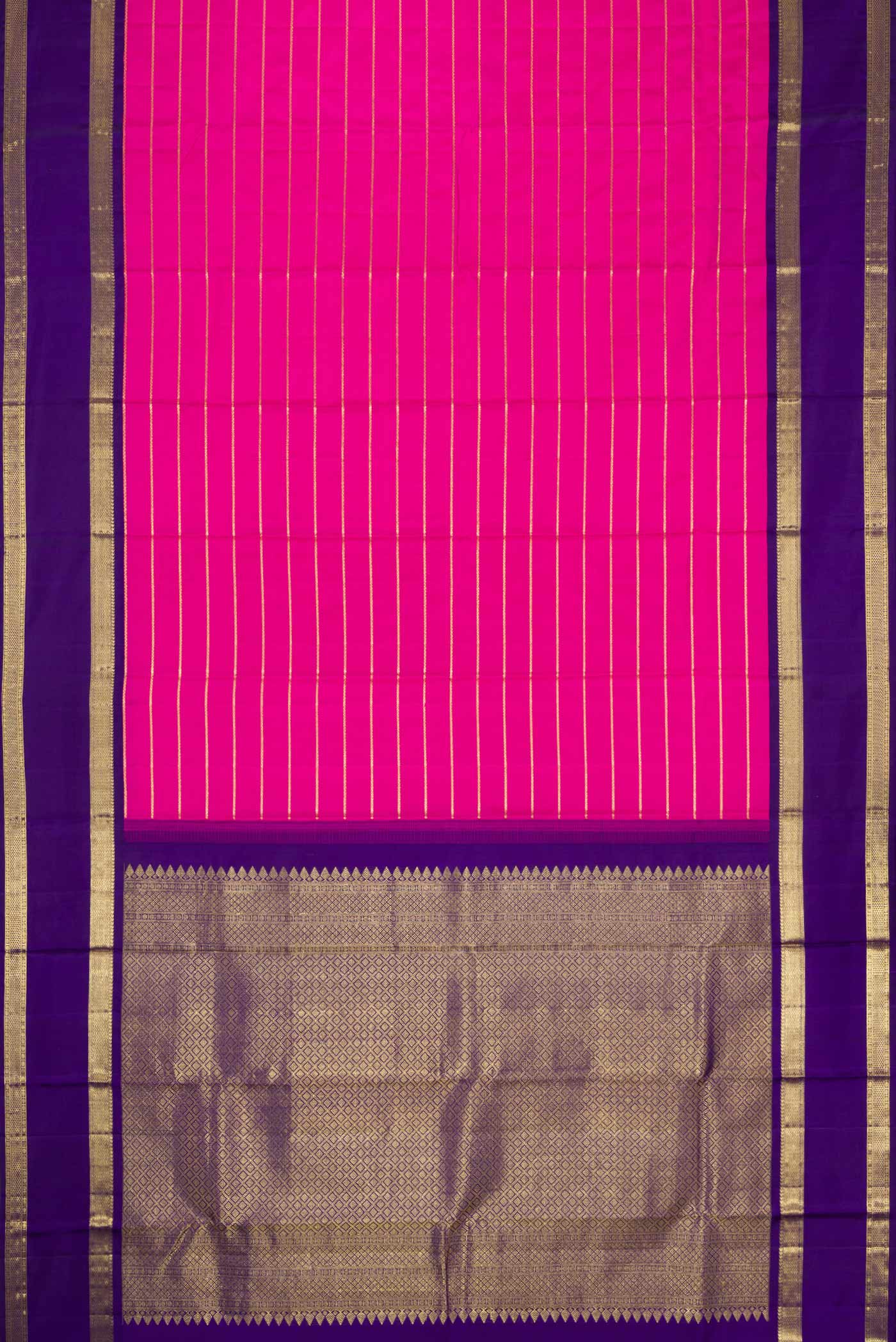 Pink Dual Tone Kanjivaram Silk Saree - Image 6