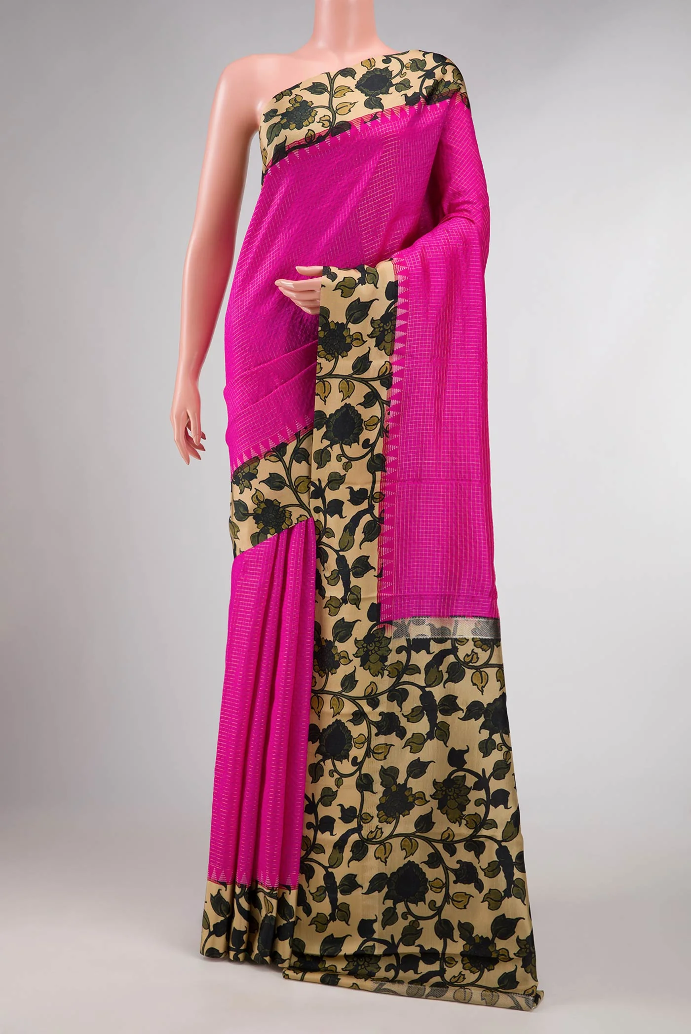 Pink Dual Tone Kanjivaram Silk Saree