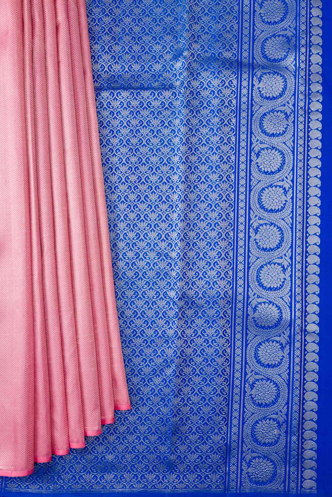 Pink Dual Tone Kanjivaram Silk Saree - Image 3