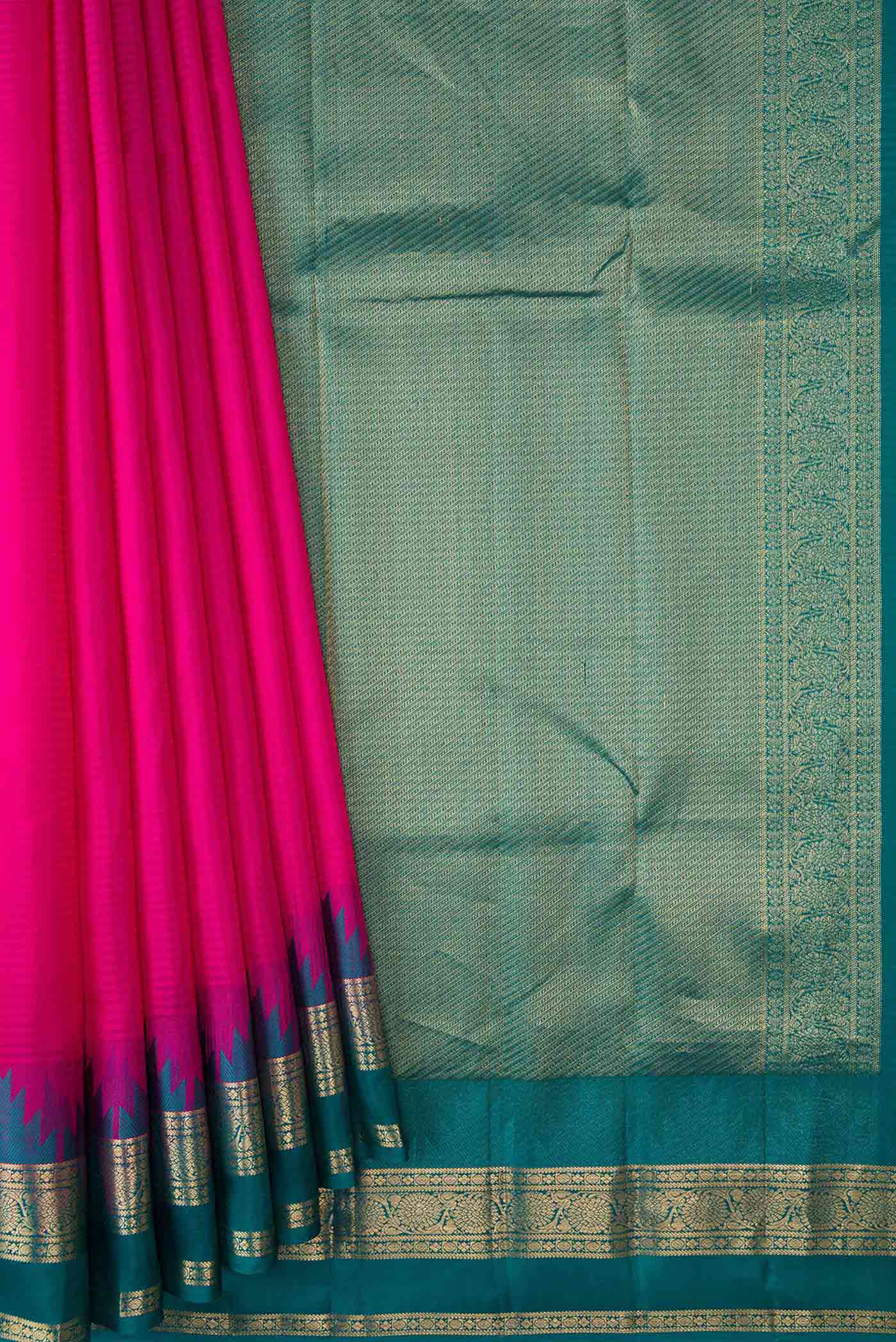 Pink Dual Tone Kanchipuram Silk Saree - Image 4