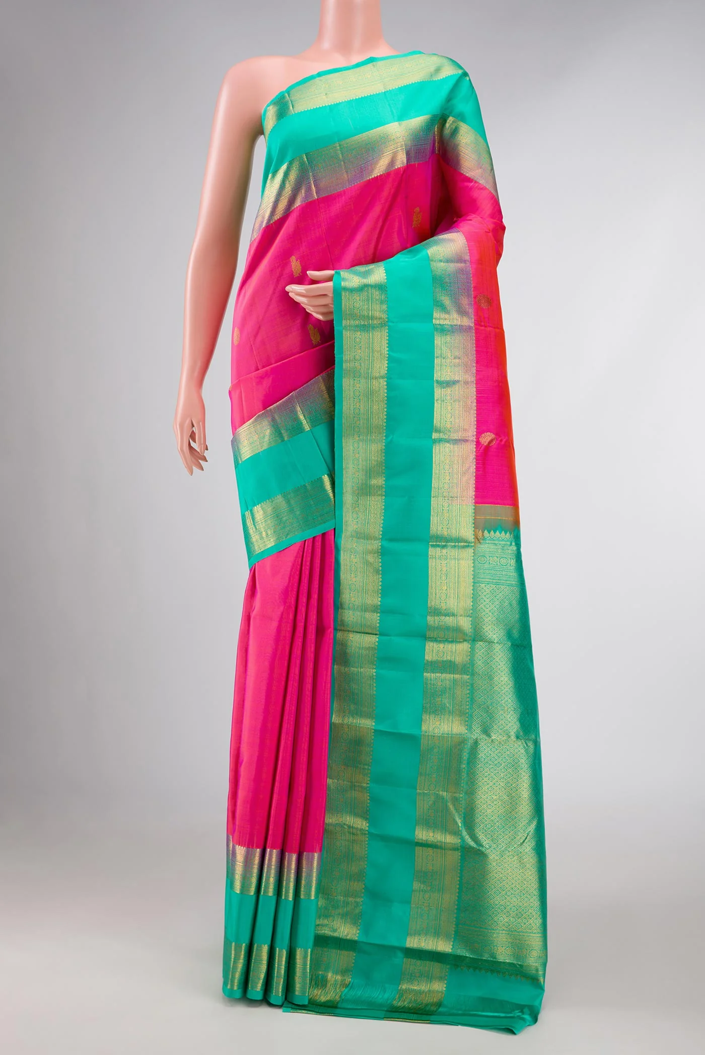 Pink Dual Tone Kanjivaram Silk Saree