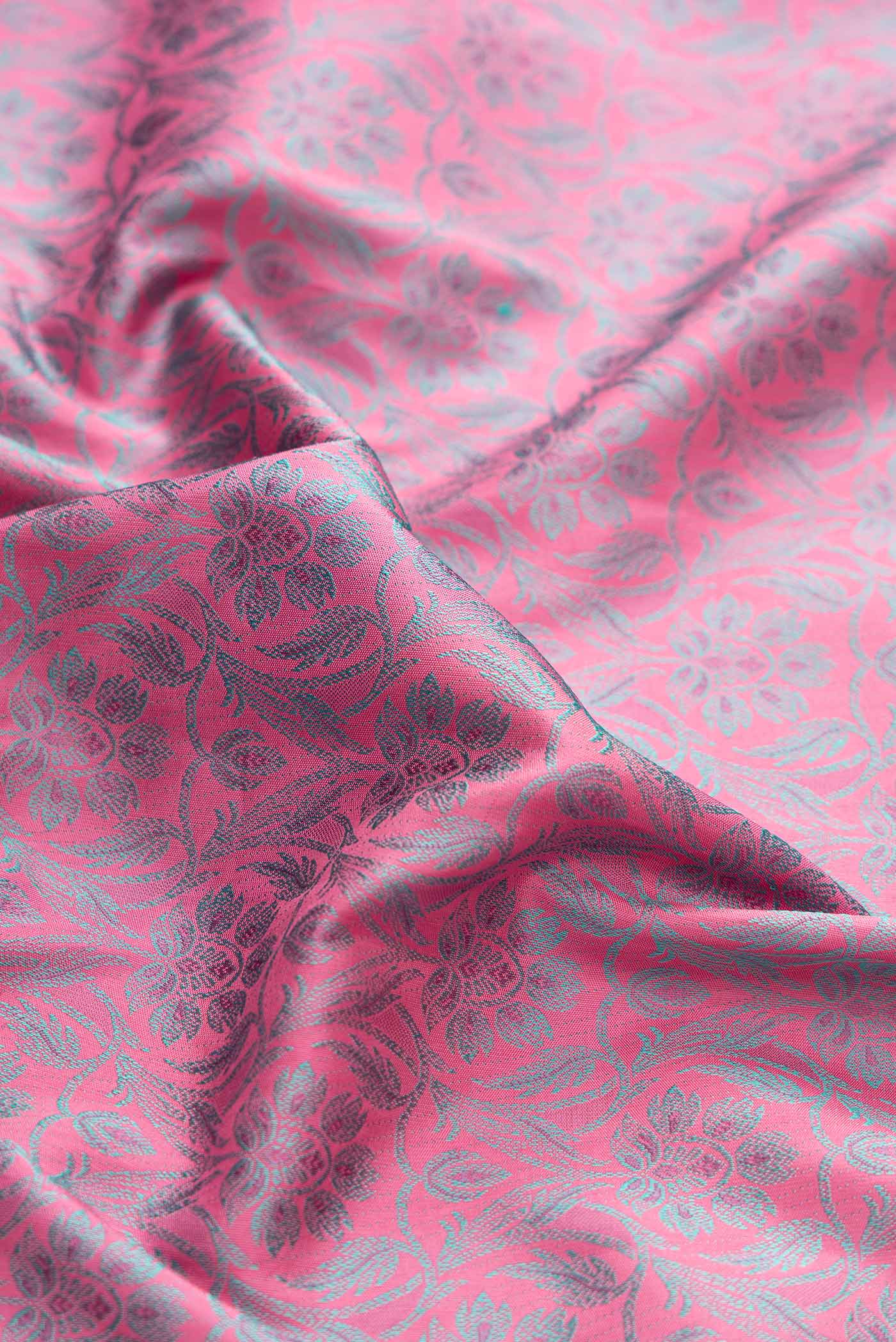 Pink Dual Tone Kanchipuram Silk Saree - Image 2