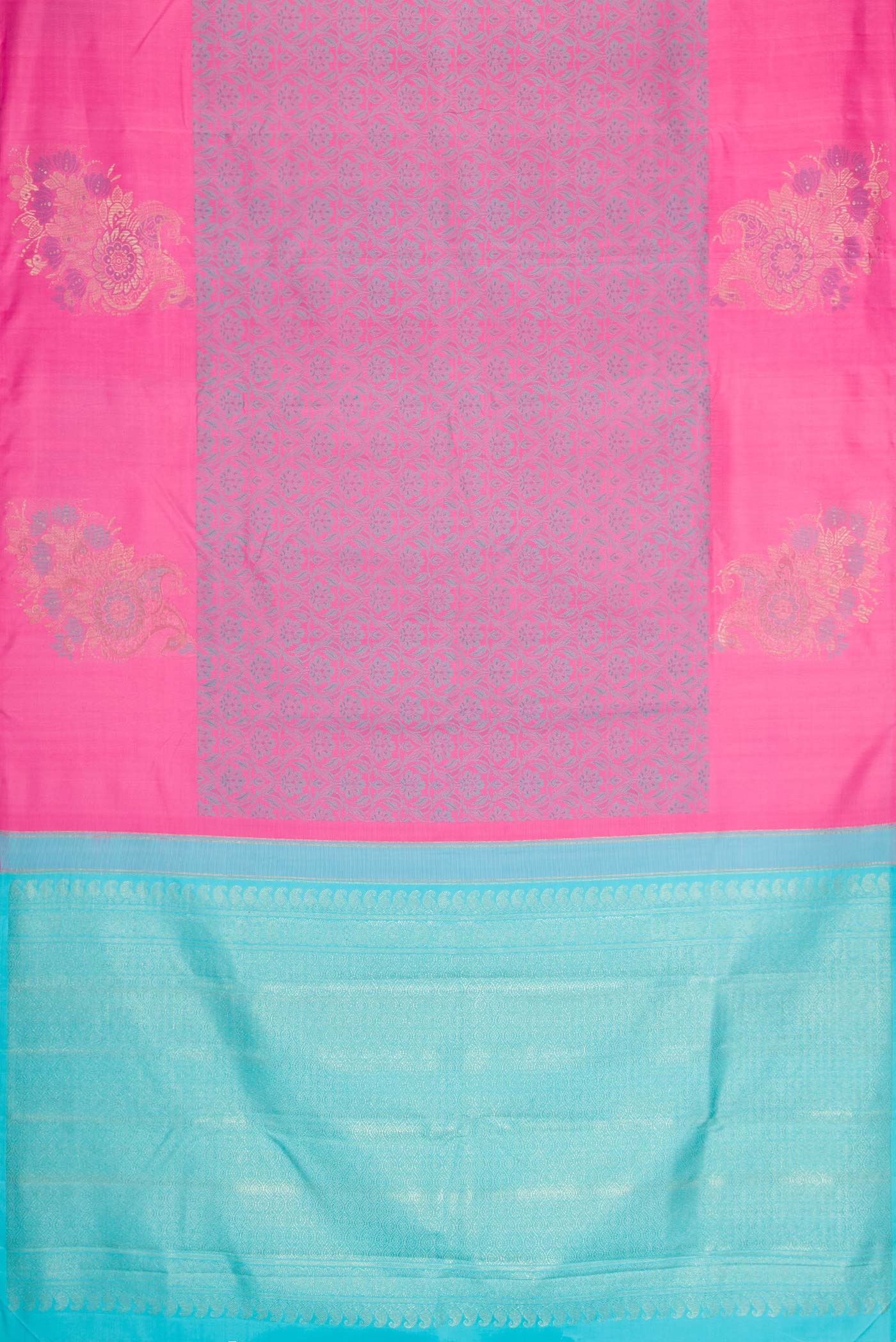 Pink Dual Tone Kanchipuram Silk Saree - Image 6