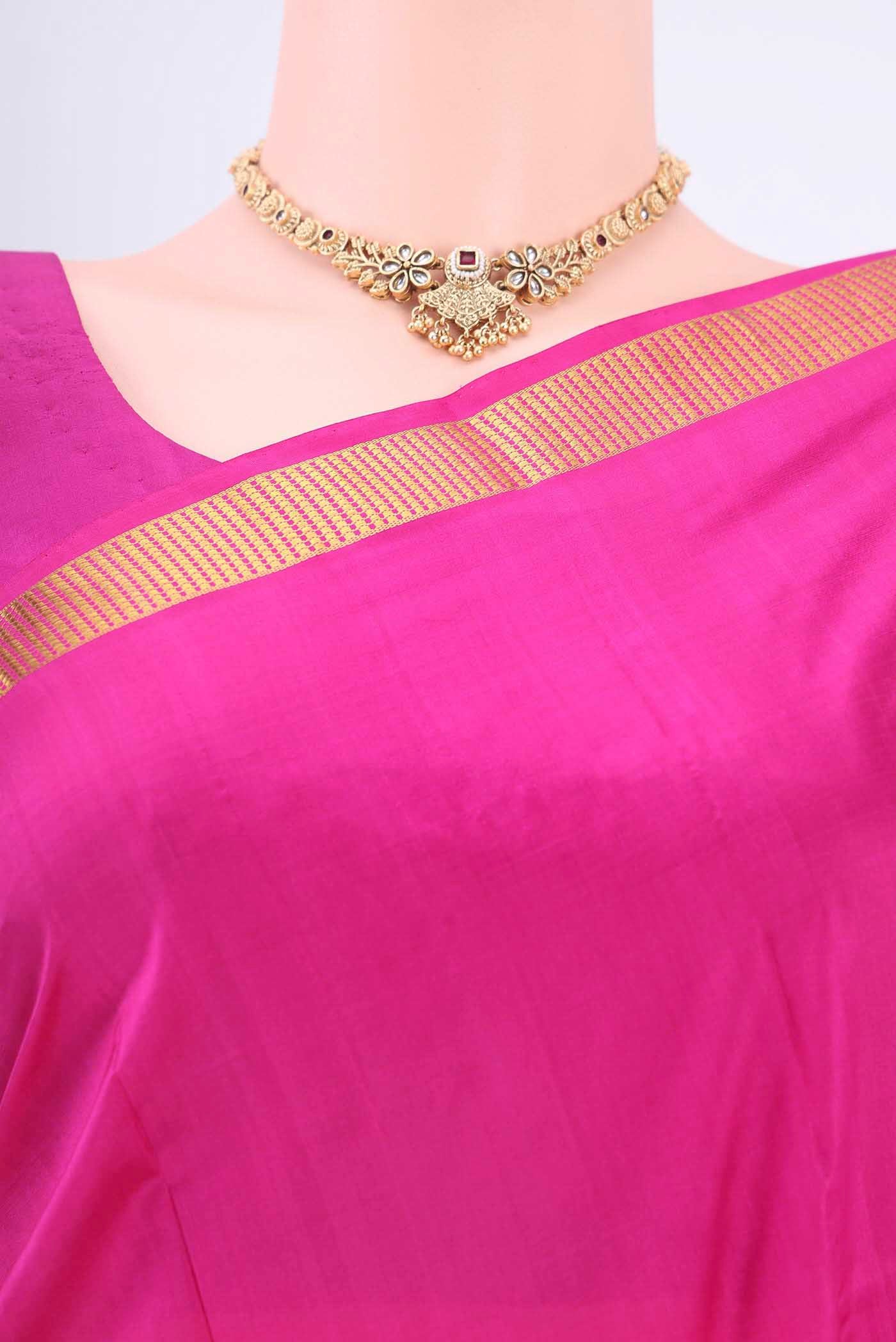 Pink Dual Tone Kanchipuram Silk Saree - Image 2