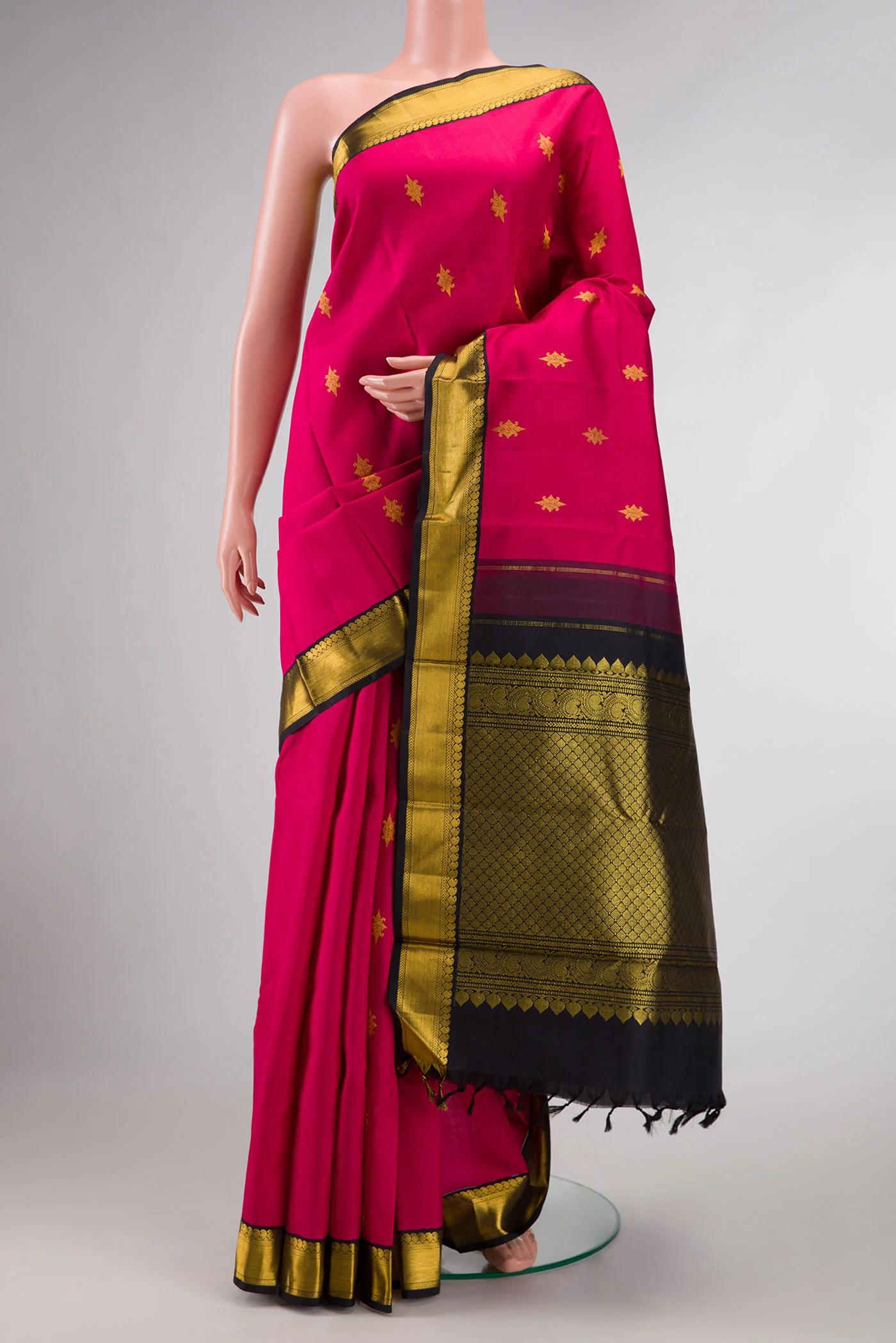 Pink Dual Tone Kanjivaram Silk Saree
