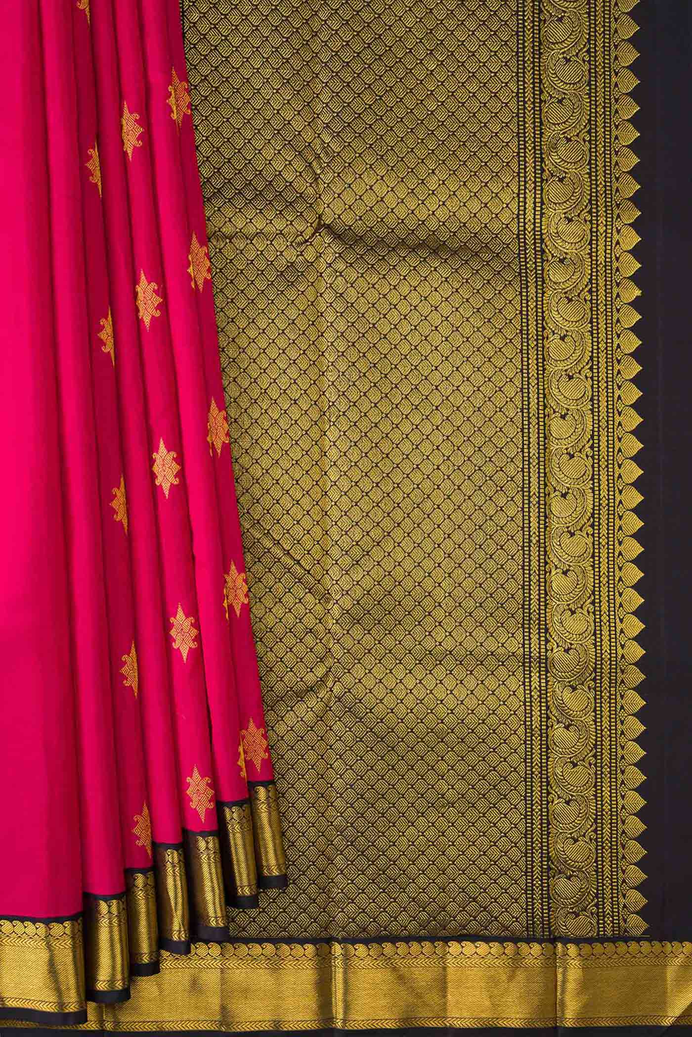 Pink Dual Tone Kanjivaram Silk Saree - Image 4