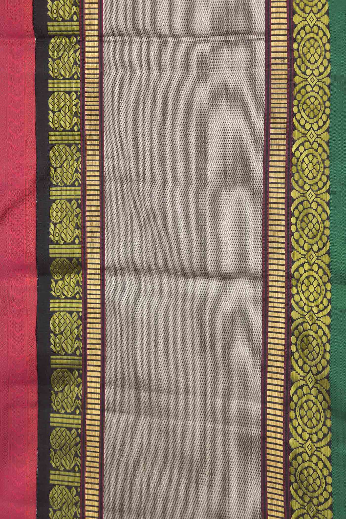 Pink Dual Tone Kanjivaram Silk Saree - Image 3