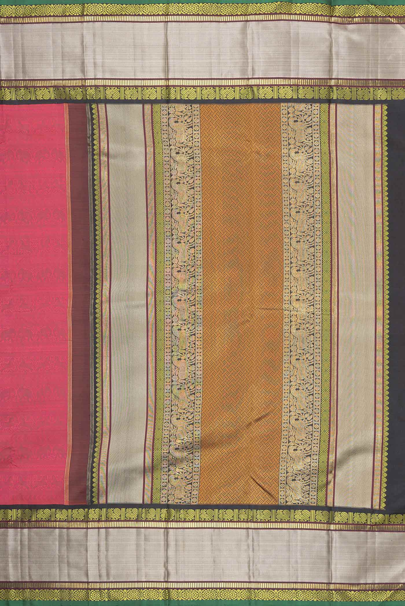 Pink Dual Tone Kanjivaram Silk Saree - Image 7