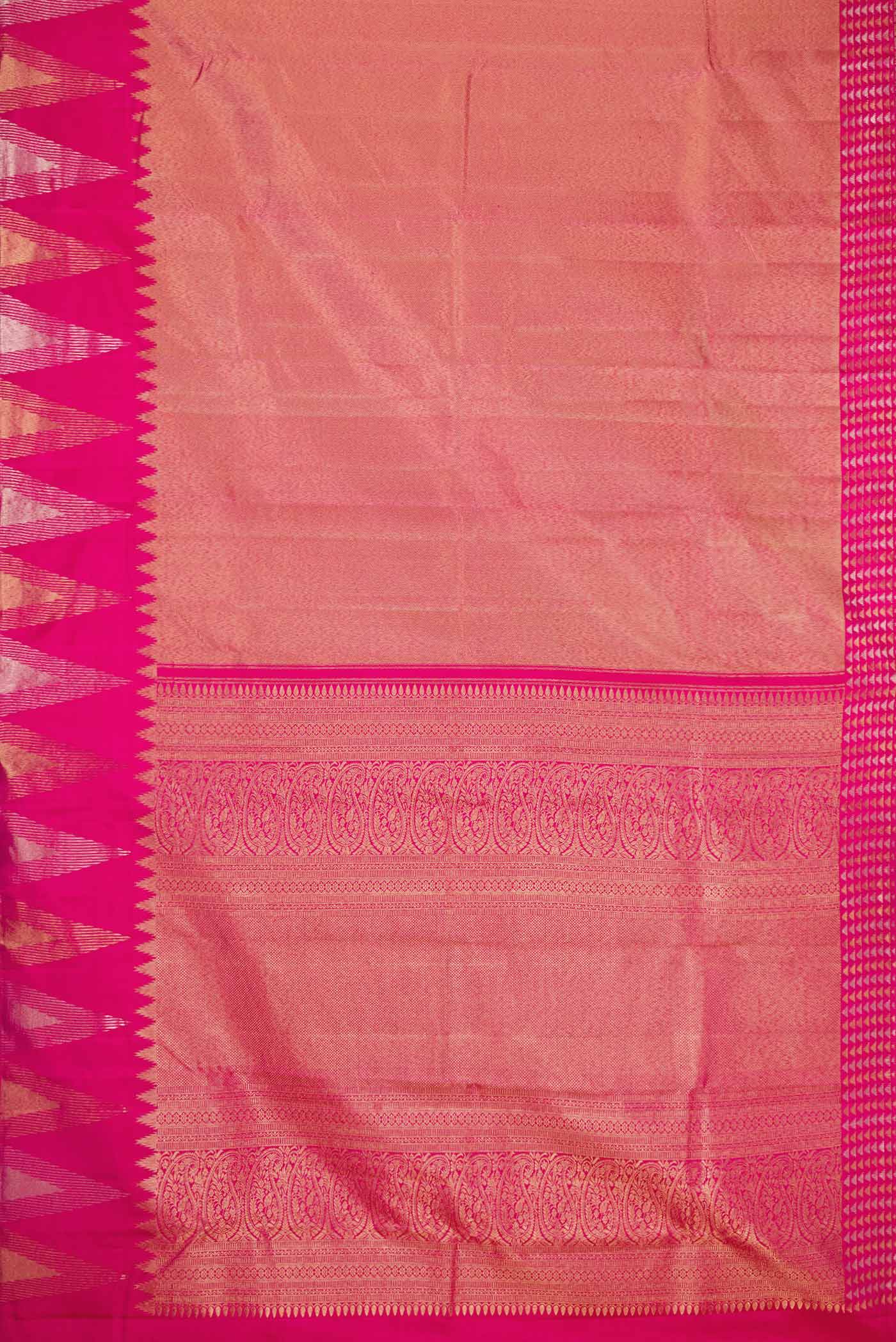 Pink Dual Tone Kanjivaram Silk Saree - Image 6