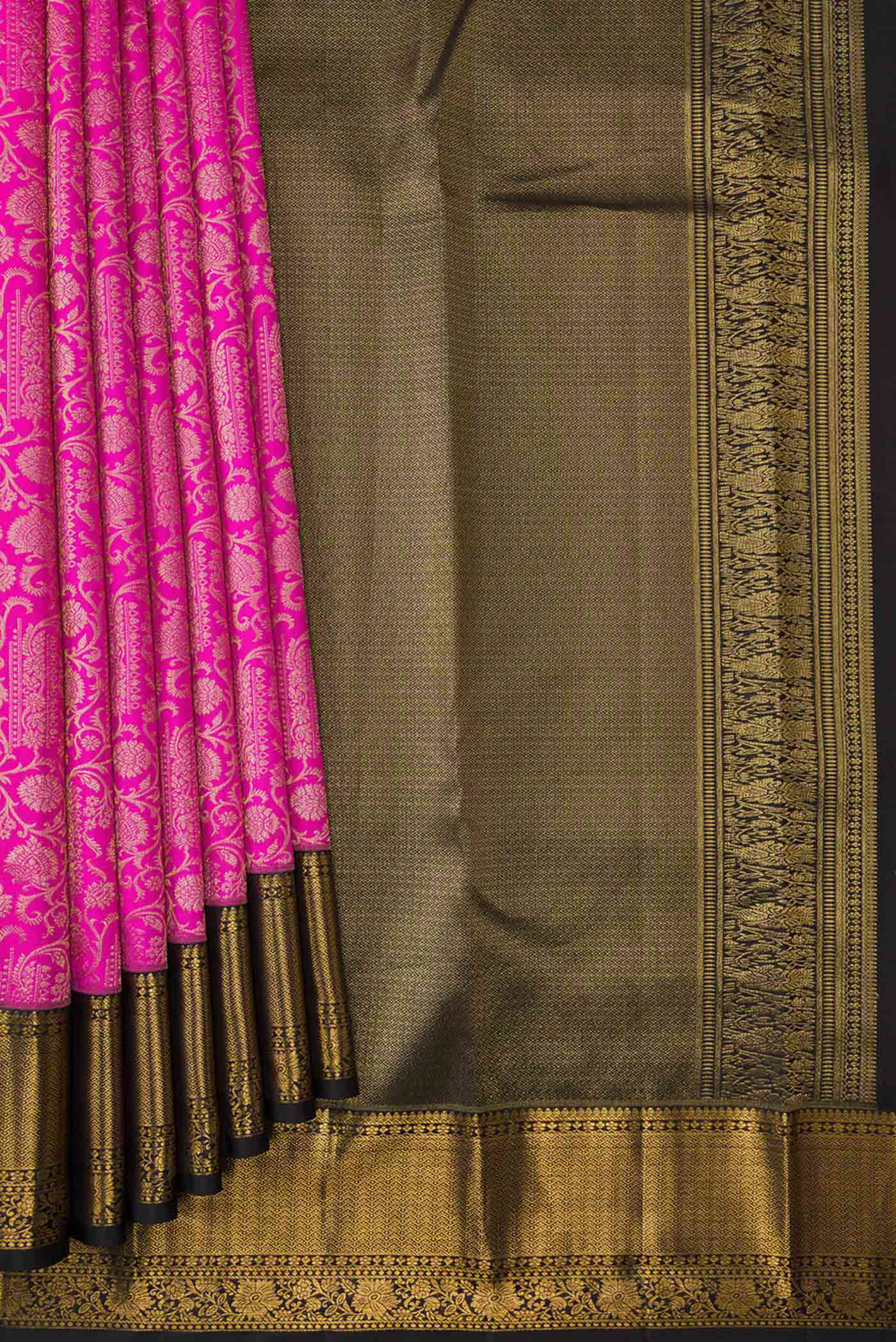 Rani Pink Kanchipuram Silk Saree - Image 4