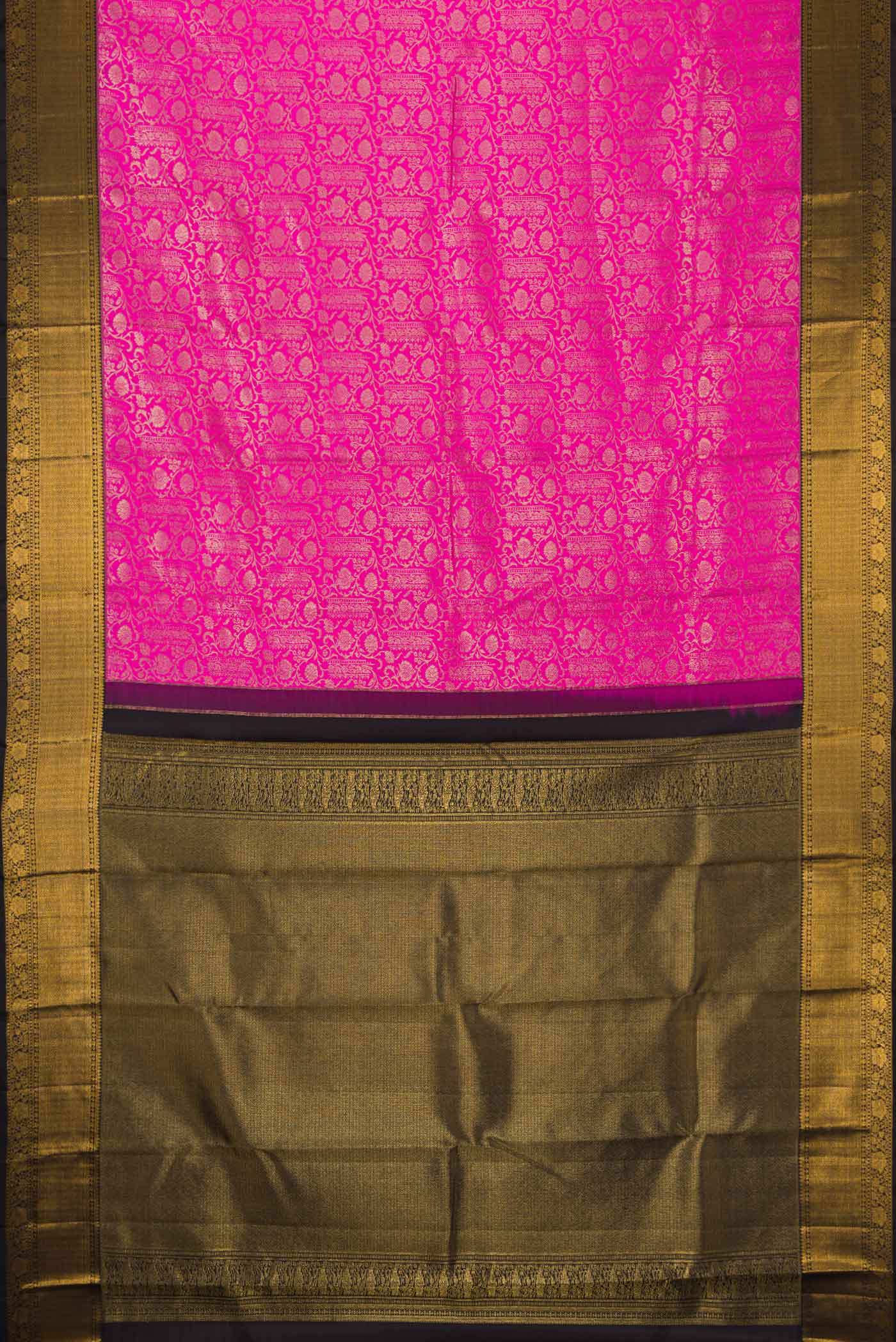 Rani Pink Kanchipuram Silk Saree - Image 6