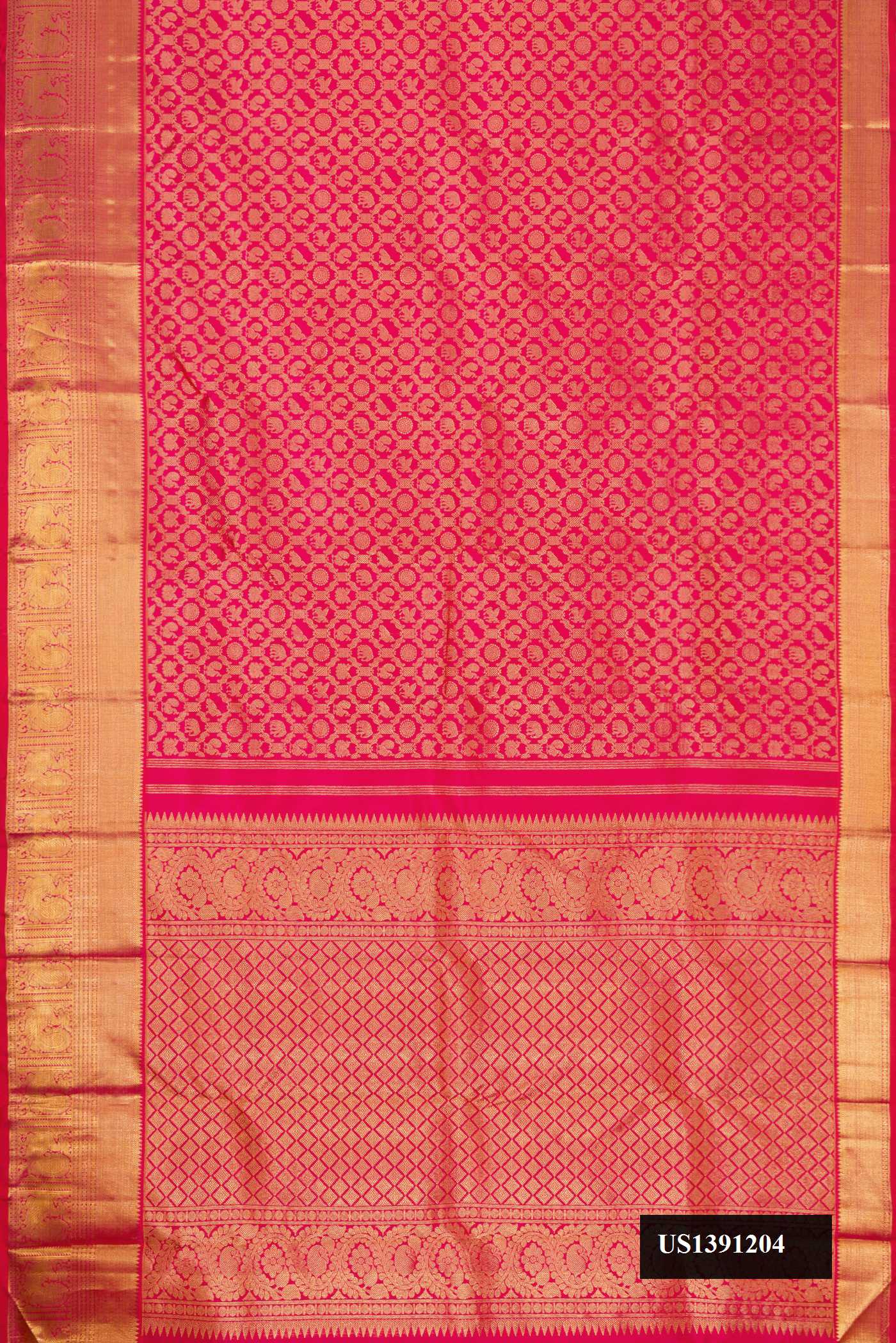 Pink Dual Tone Kanchipuram Silk Saree