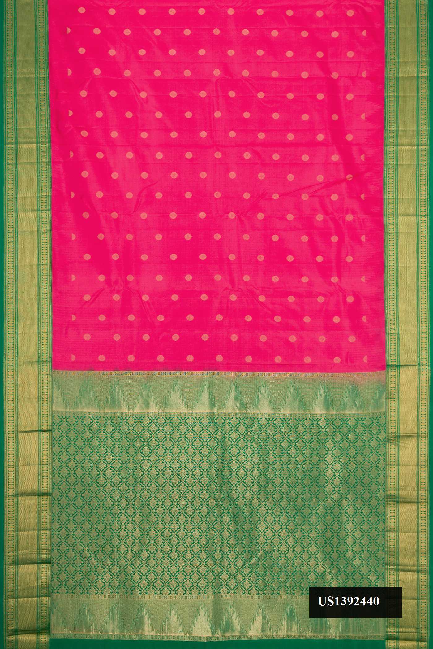 Pink Dual Tone Kanchipuram Silk Saree