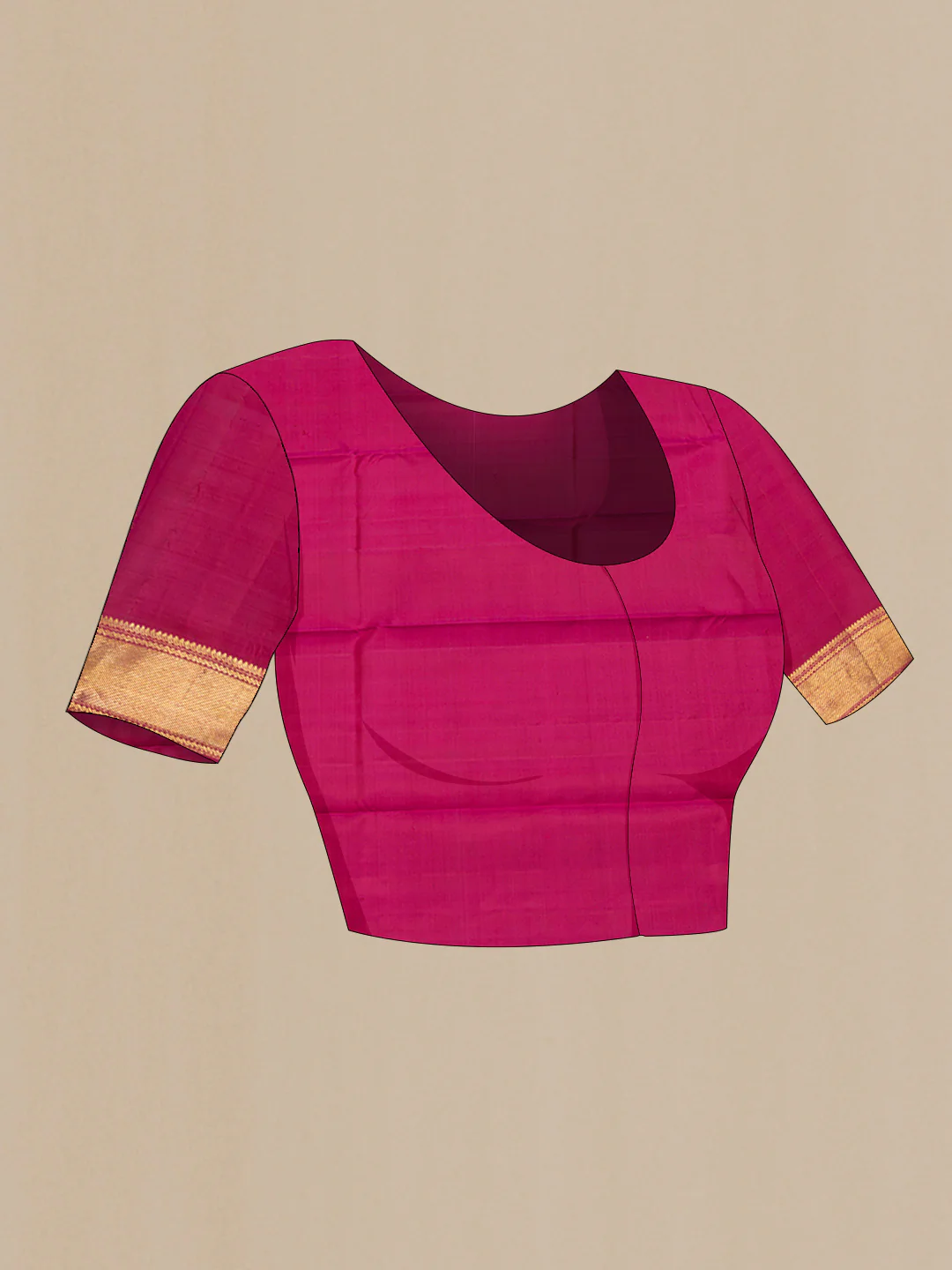 Rani Pink Kanchipuram Silk Saree - Image 5
