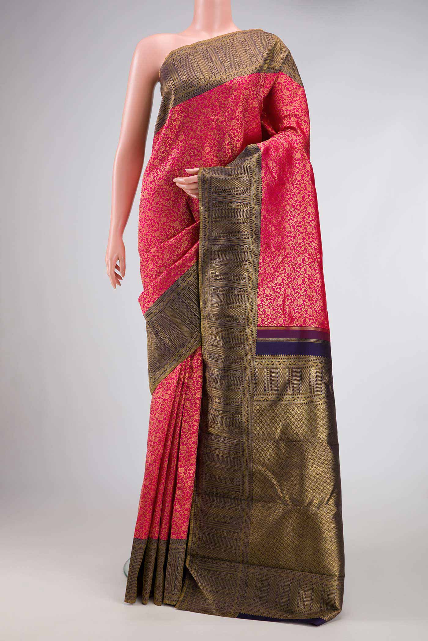 Pink Kanchipuram Silk Saree