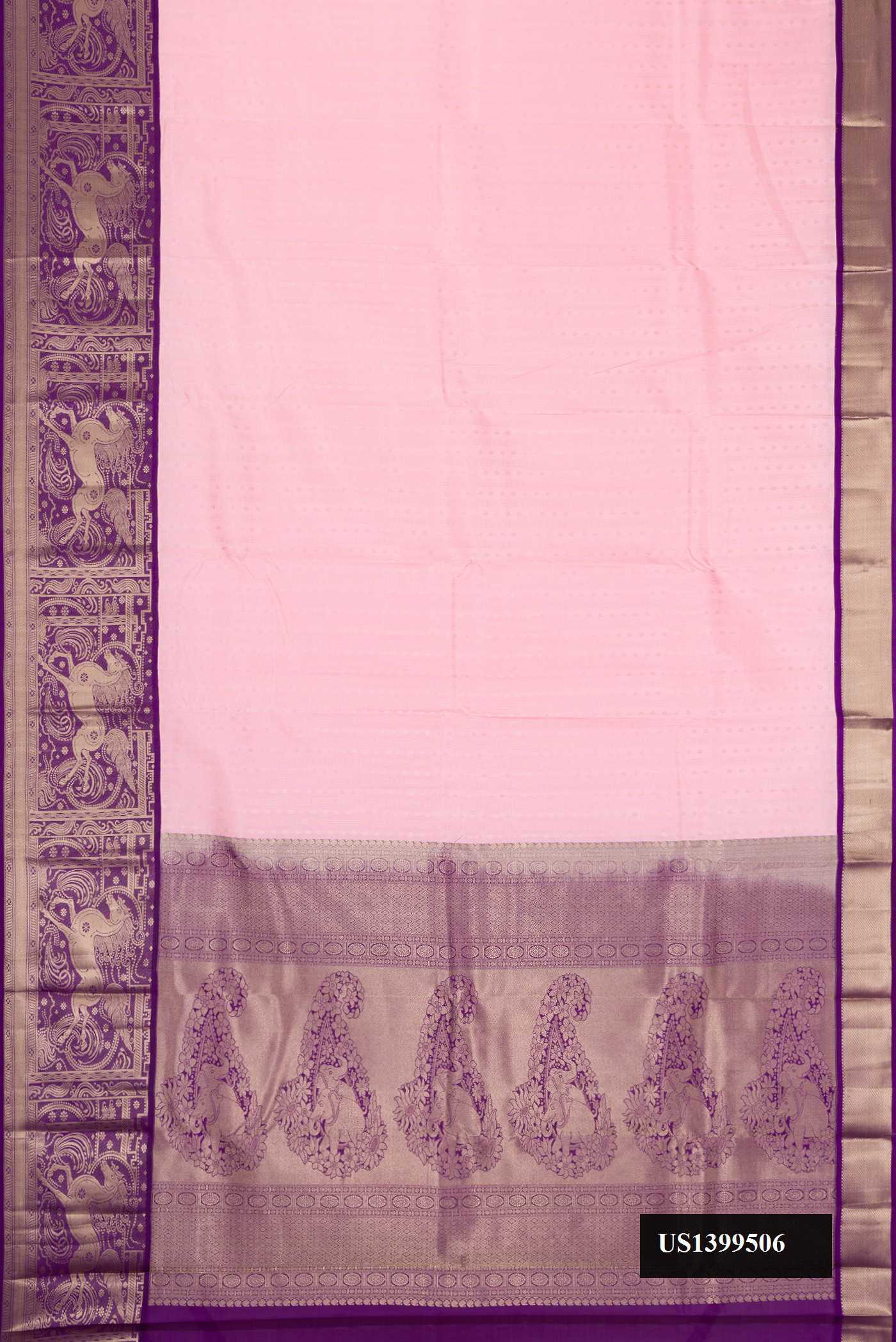 Pink Dual Tone Kanchipuram Silk Saree