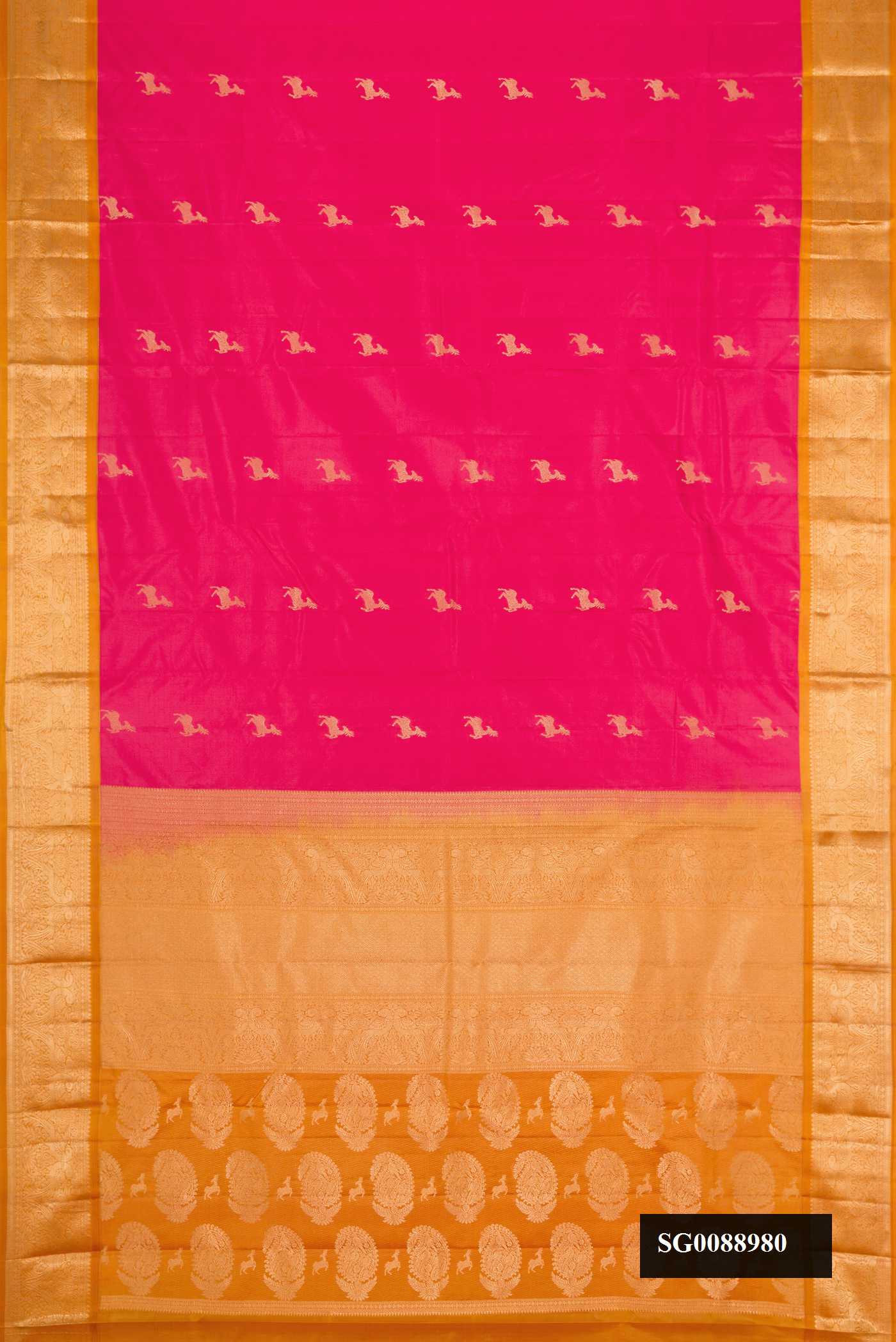 Pink Dual Tone Kanchipuram Silk Saree