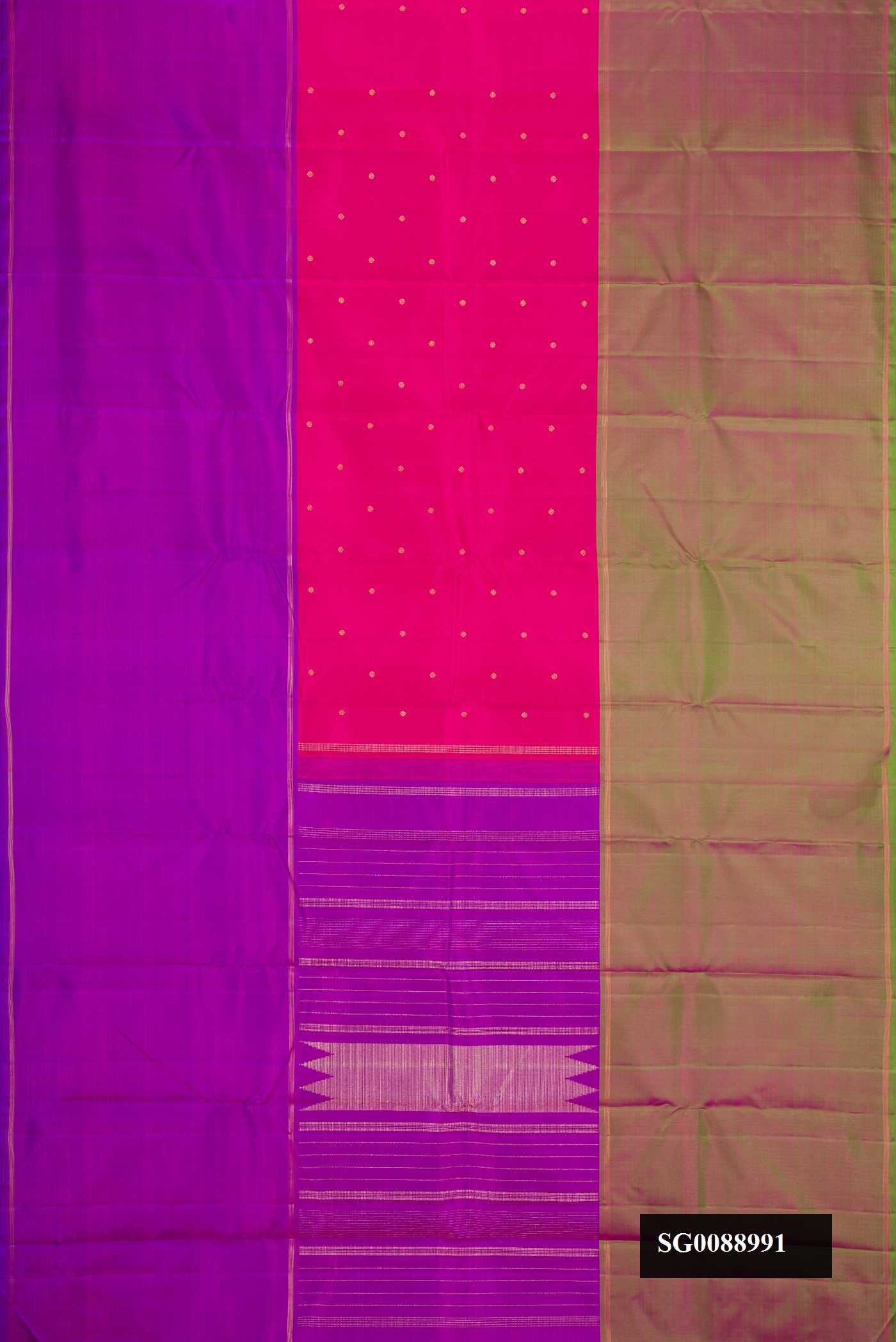 Pink Dual Tone Kanchipuram Silk Saree