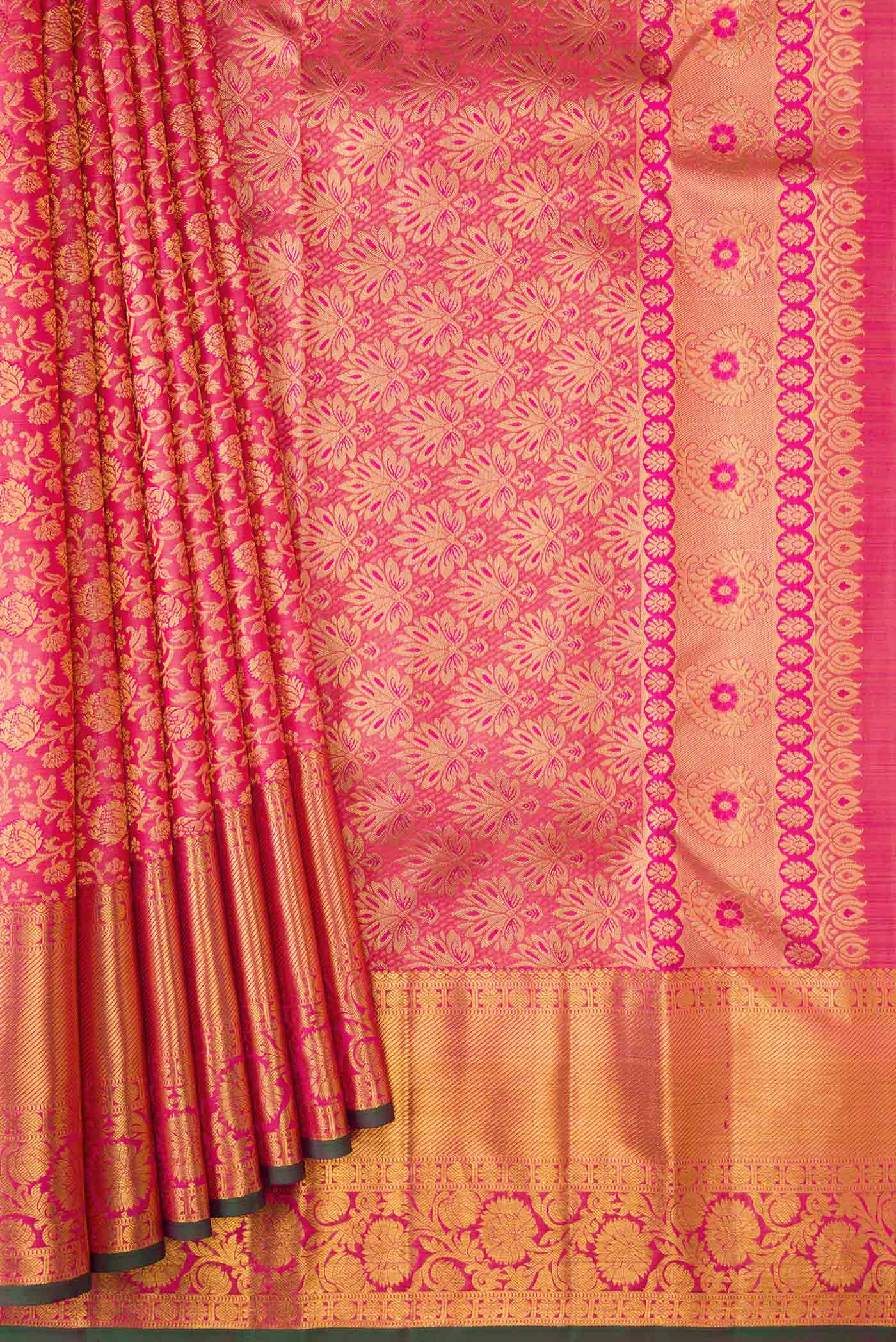 Pink Dual Tone Kanchipuram Silk Saree - Image 4