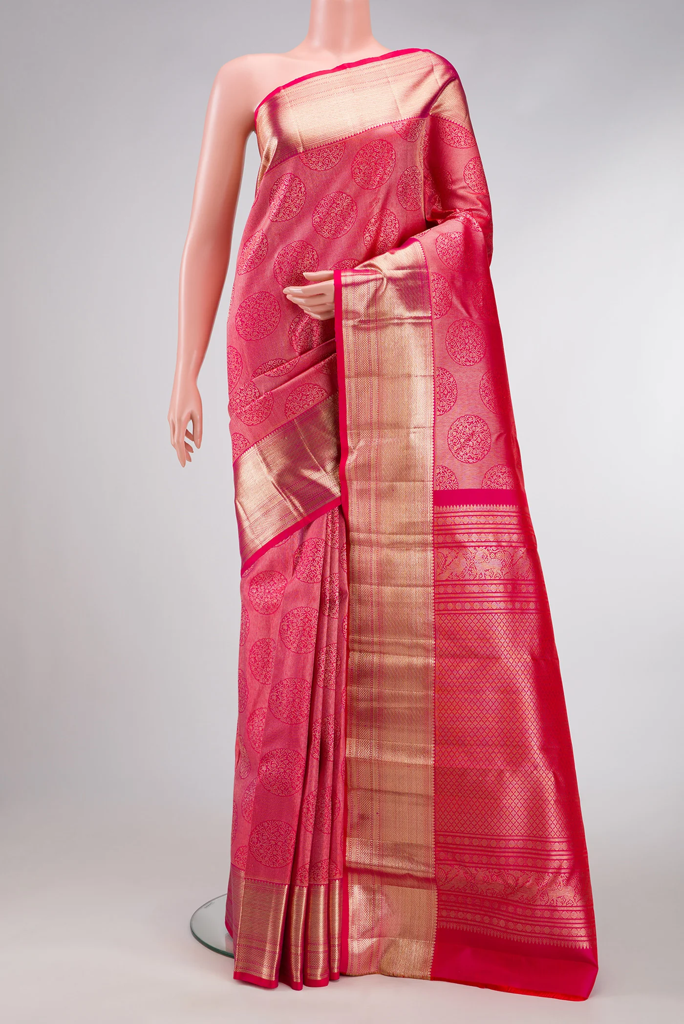 Pink Kanchipuram Silk Saree