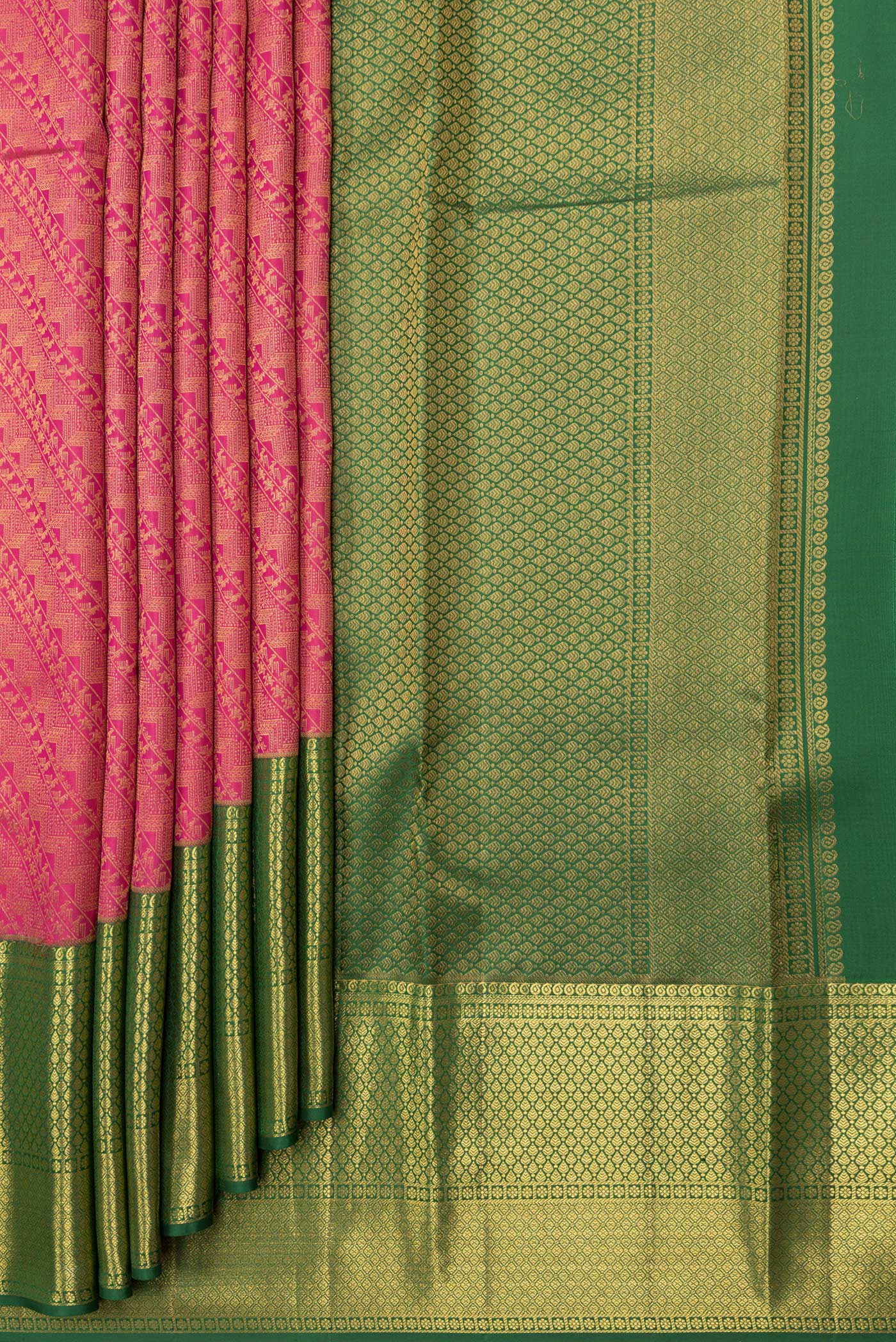 Pink Kanchipuram Silk Saree - Image 4