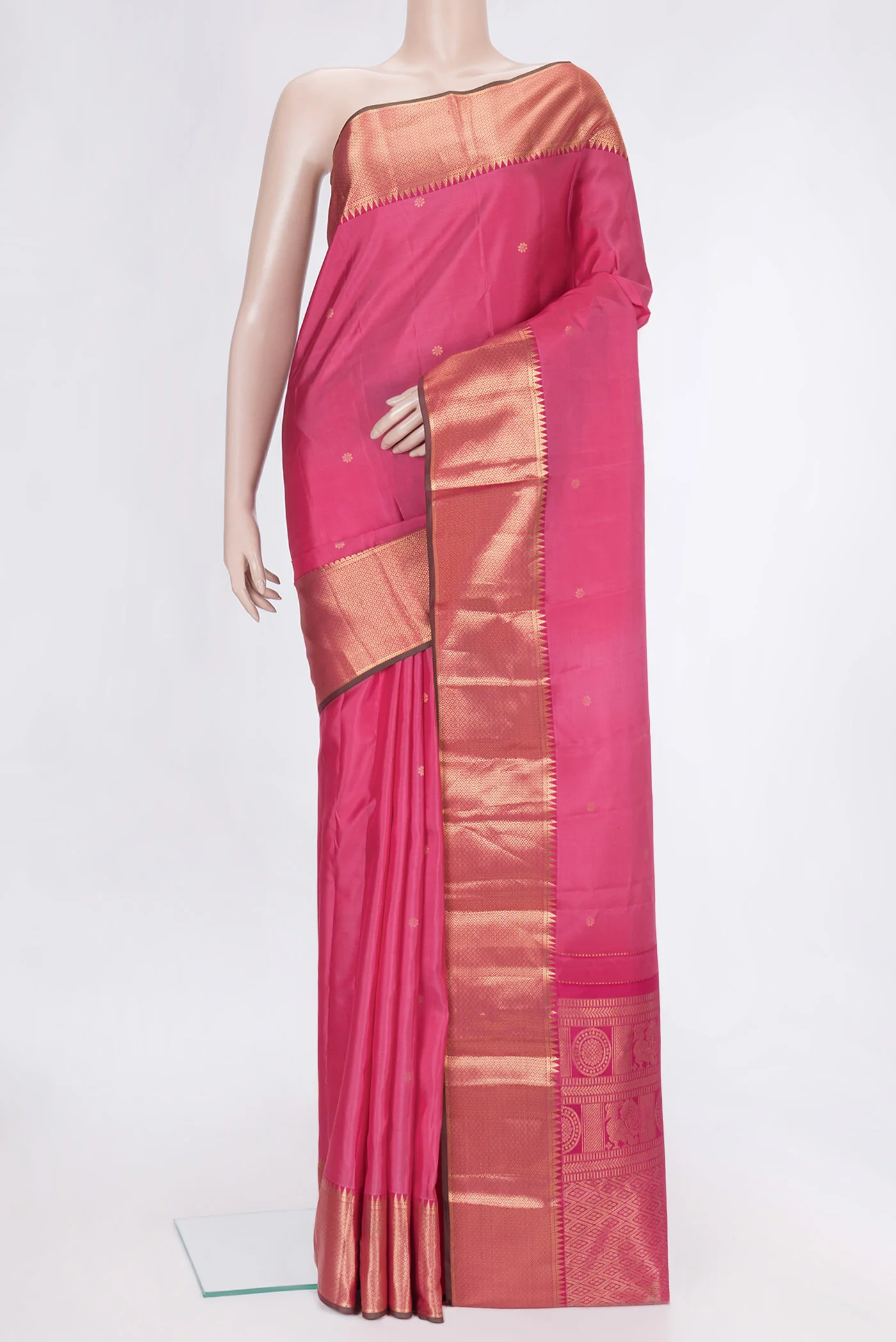 Pink Kanchipuram Silk Saree