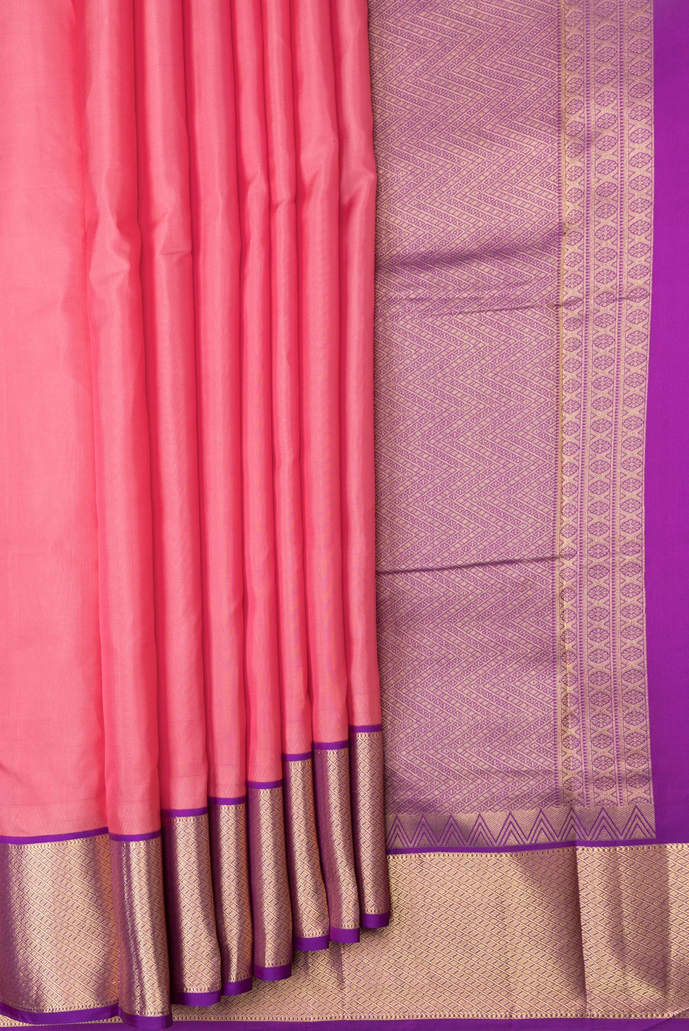 Pink Kanchipuram Silk Saree - Image 4