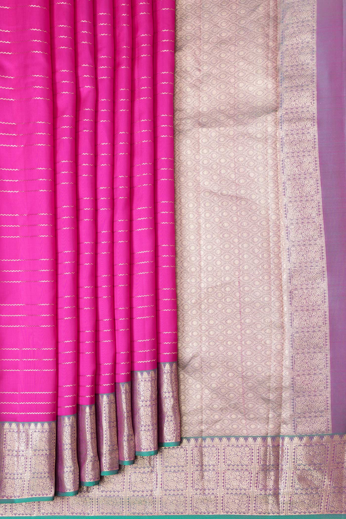 Rani Pink Kanchipuram Silk Saree - Image 4