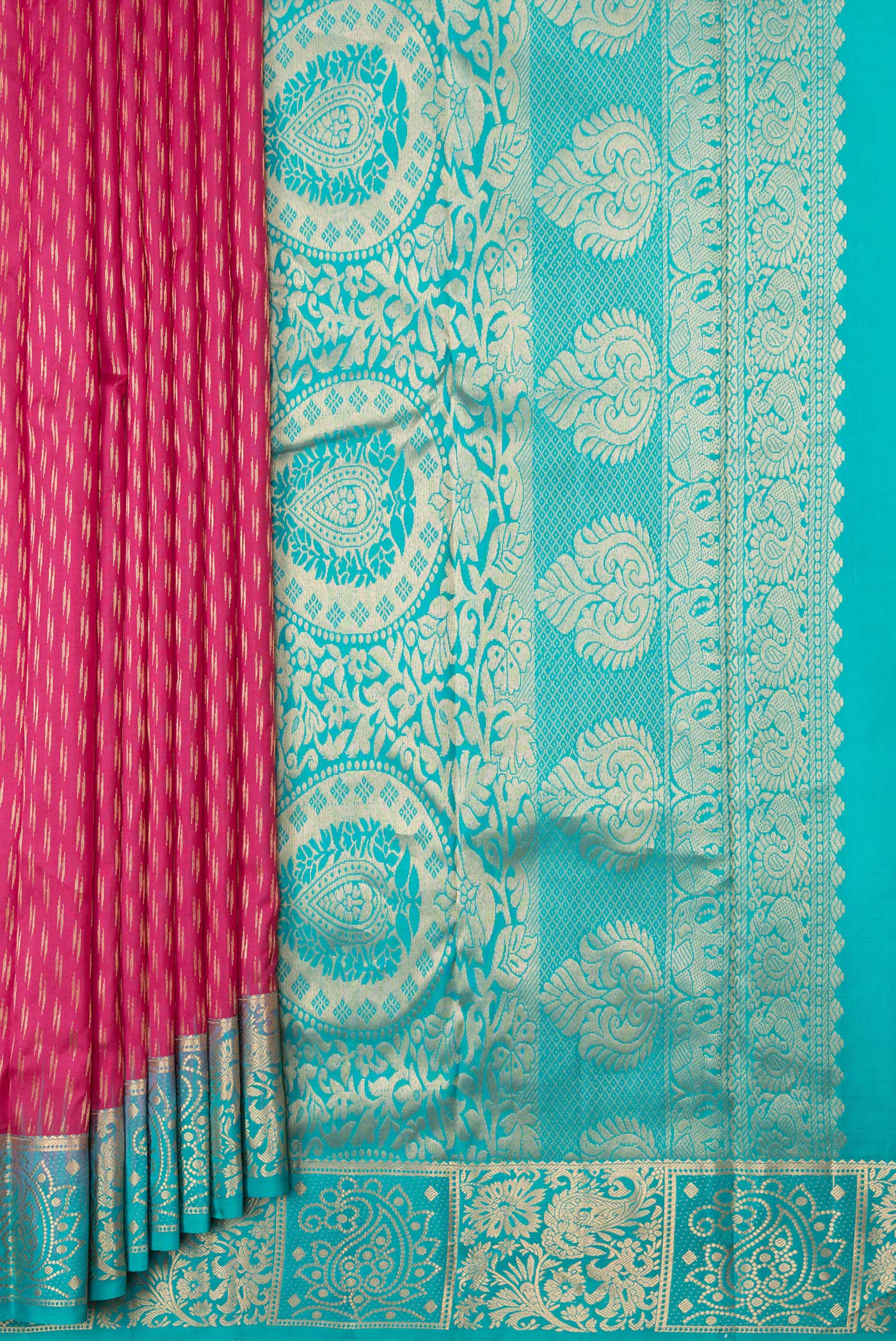 Pink Kanchipuram Silk Saree - Image 4