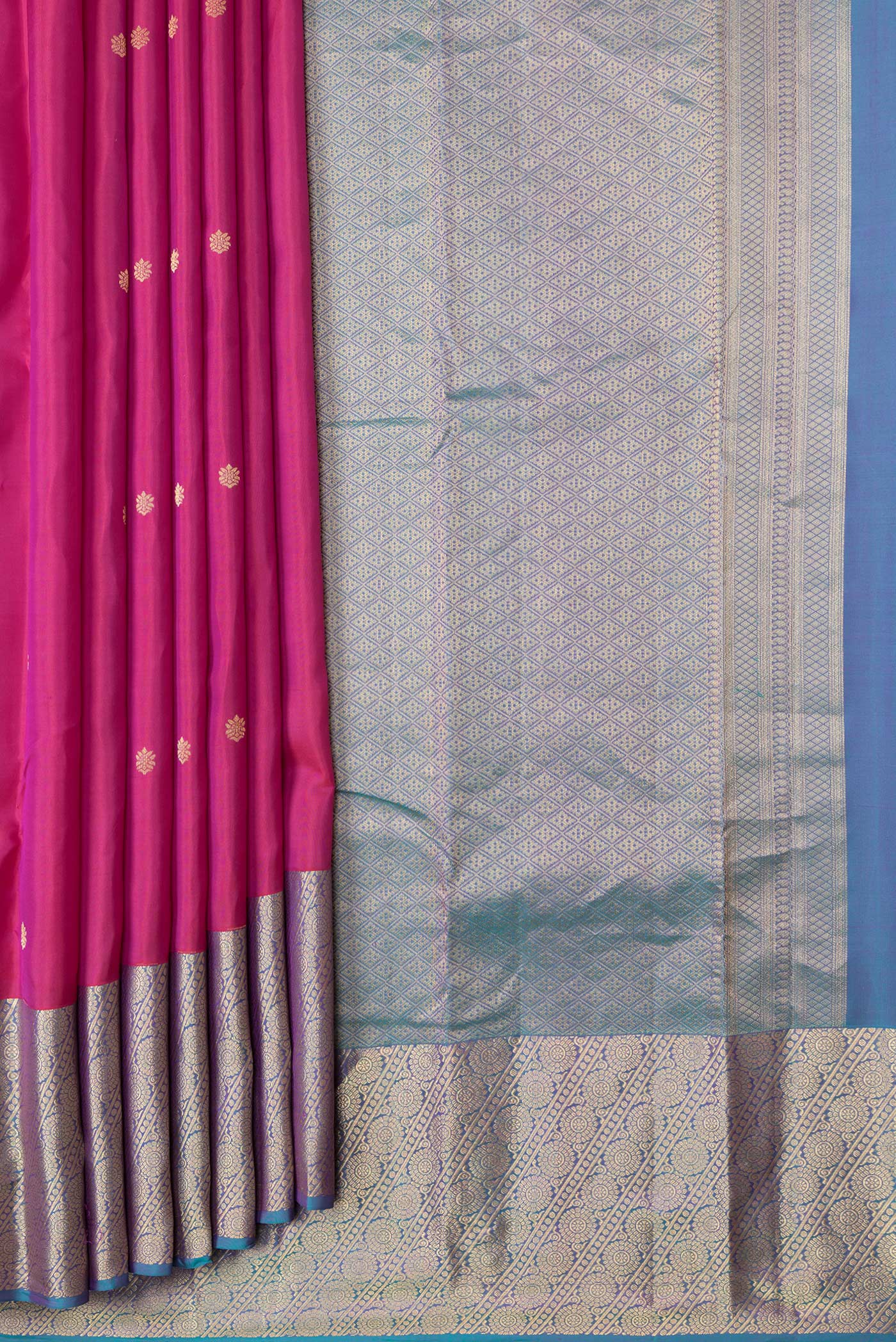 Pink Dual Tone Kanchipuram Silk Saree - Image 4