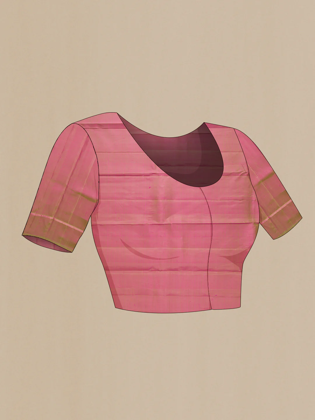 Pink with Orange Color Kanchipuram Silk Saree - Image 5