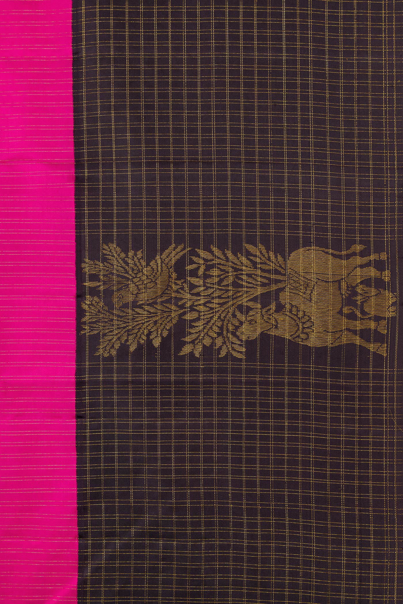 Pure Silk Pure Zari Pink Kanchipuram Saree - Image 3