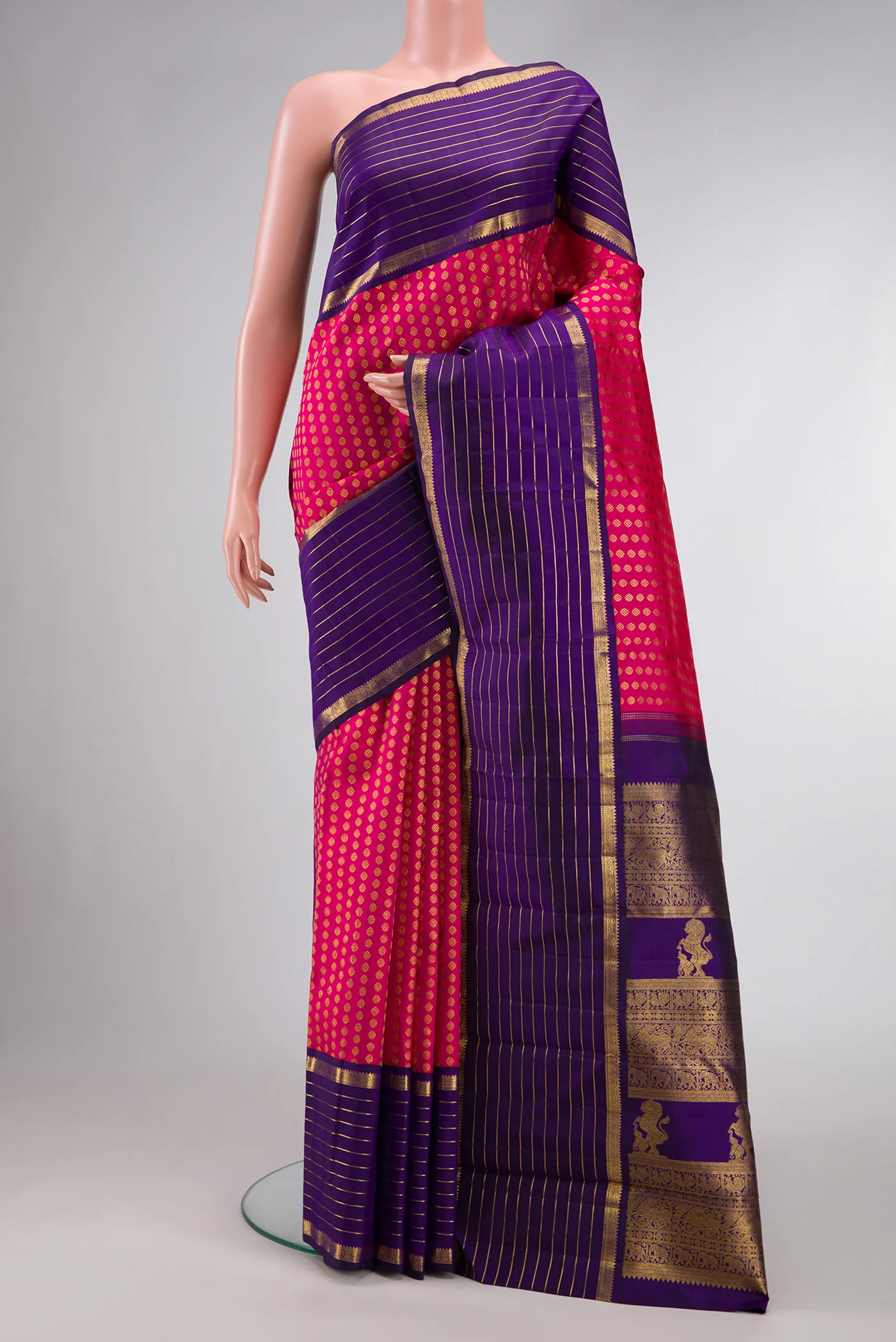 Pink Kanchipuram Silk Saree