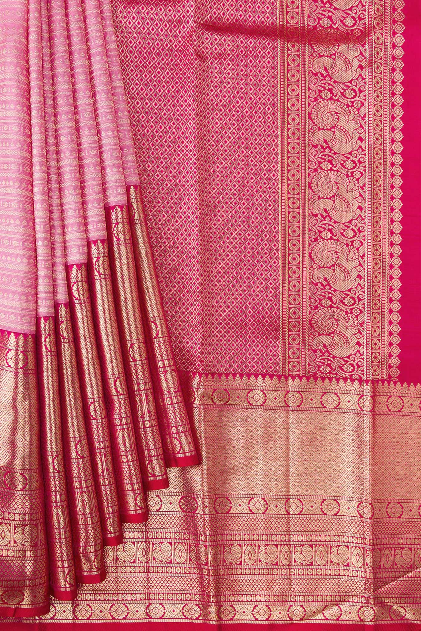 Pink Kanchipuram Silk Saree - Image 5