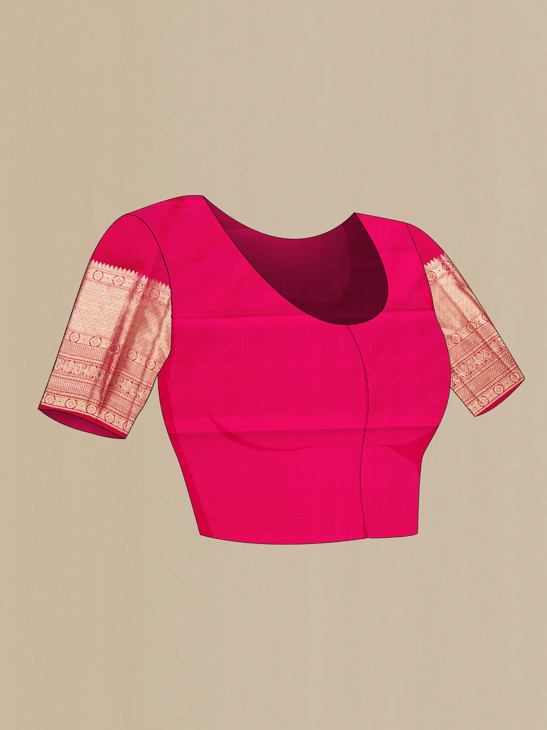 Pink Kanchipuram Silk Saree - Image 6