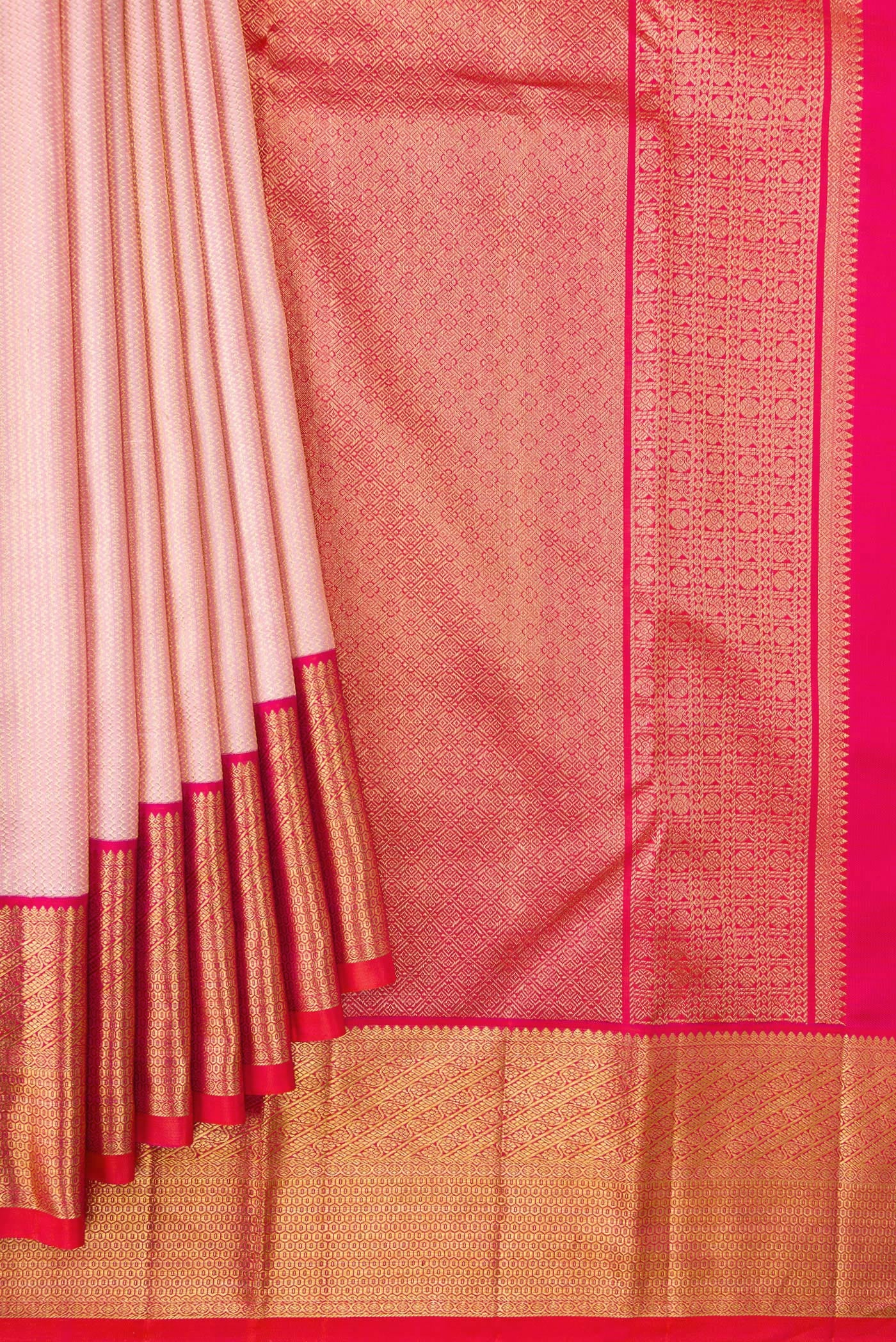 Rose pink Kanchipuram Silk Saree - Image 4