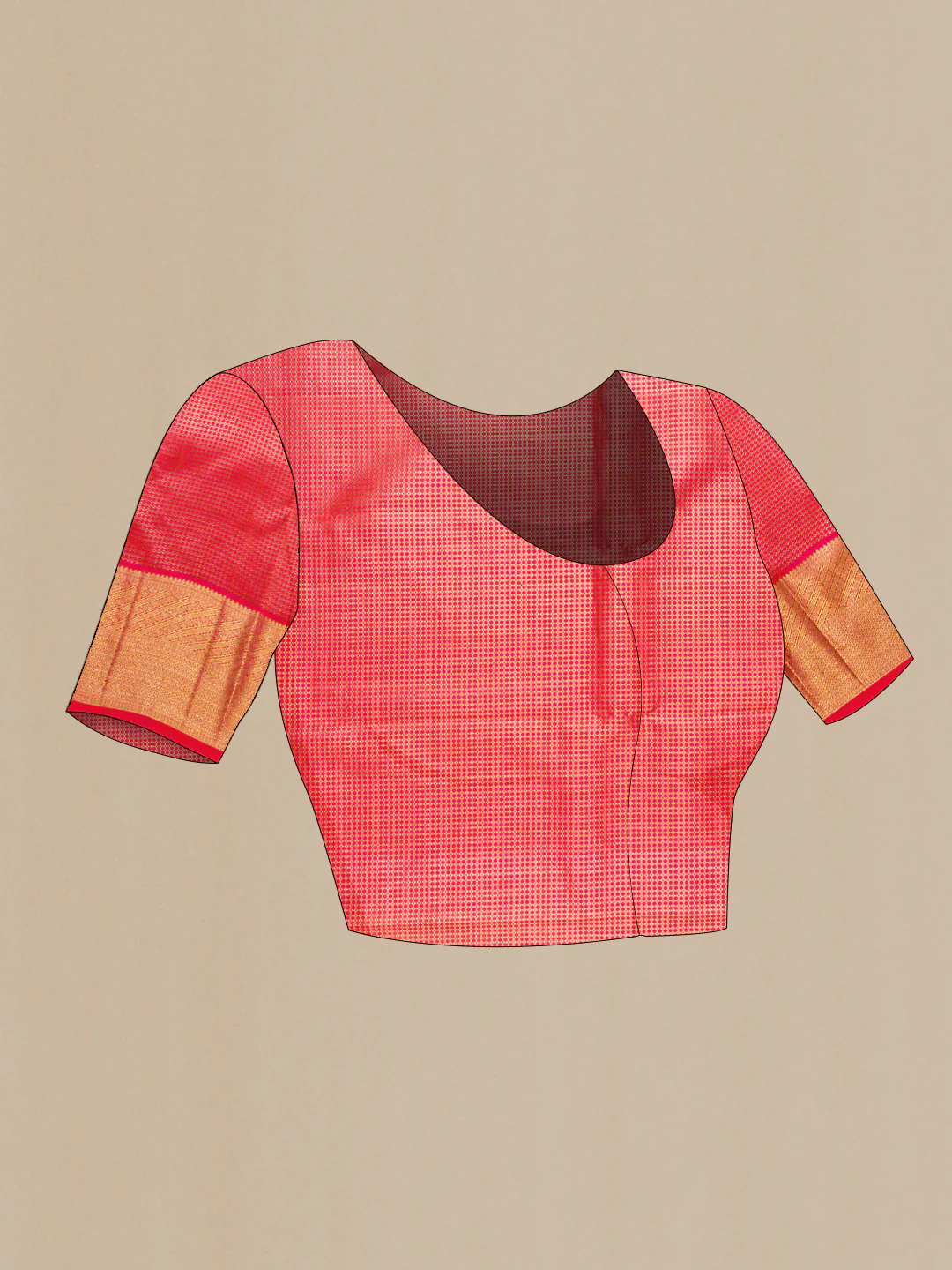 Rose pink Kanchipuram Silk Saree - Image 5