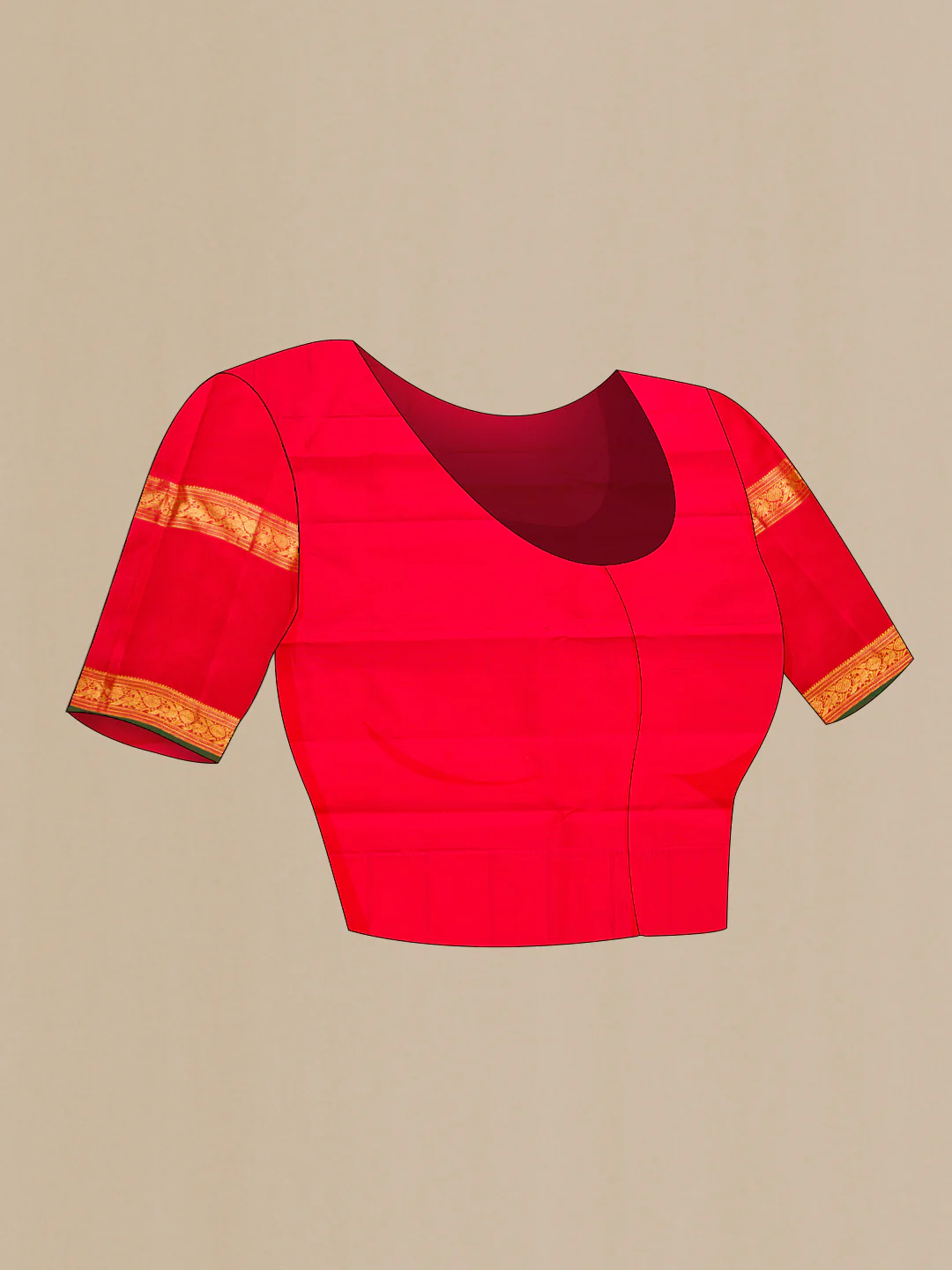 Rose pink Kanchipuram Silk Saree - Image 5
