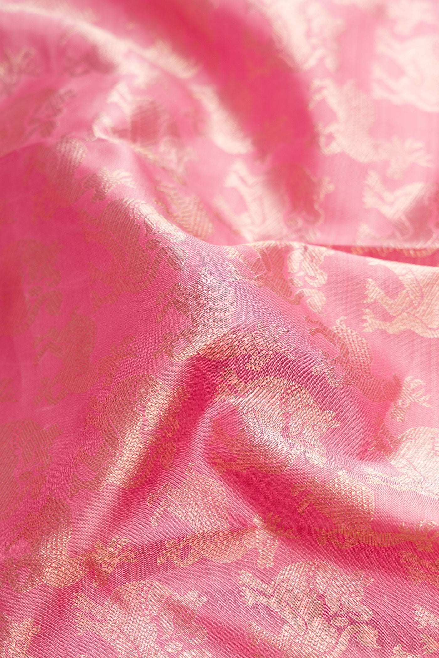 Rose pink Kanchipuram Silk Saree - Image 2