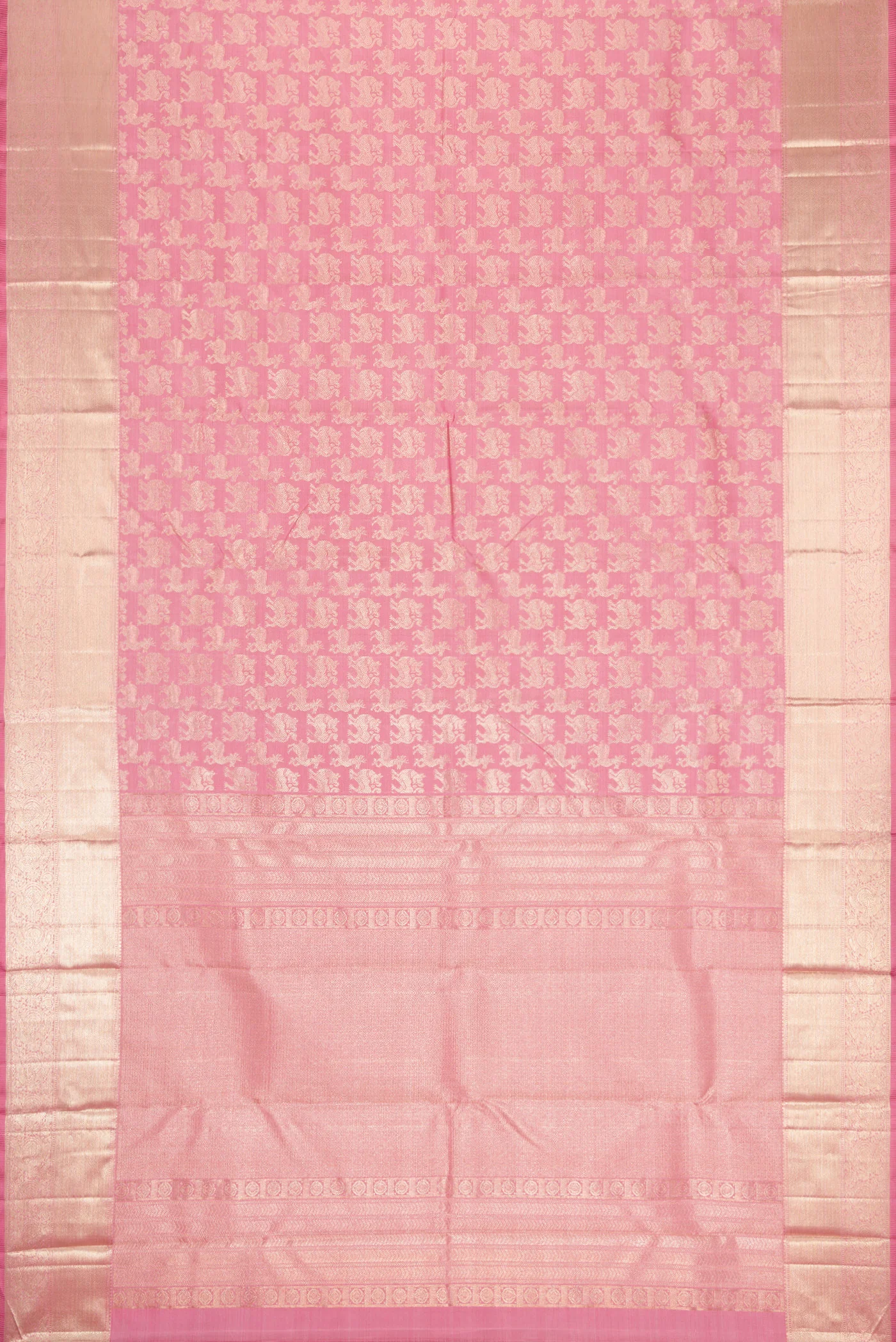 Rose pink Kanchipuram Silk Saree - Image 6